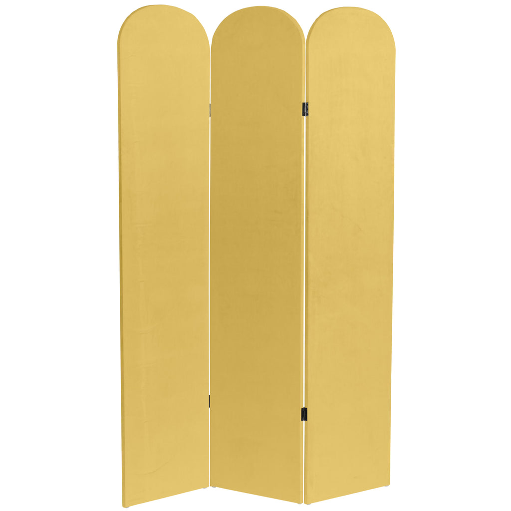 6 ft. Classic Arch Velvet Room Divider Lilac 3 Panel