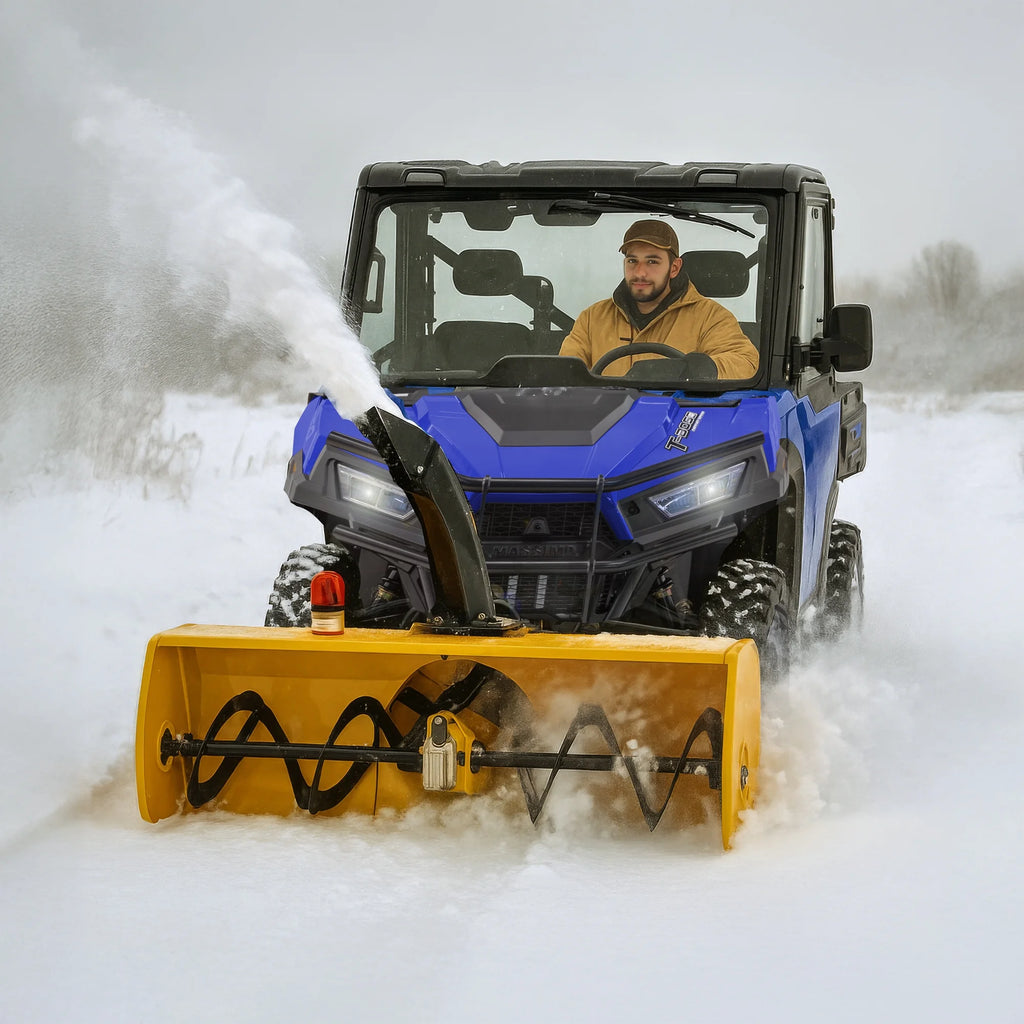 Massimo 60" Snow Blower 2-Stage �C 13HP 420cc Gas Powered UTV/ATV Attachment for Heavy Duty Snow Removal