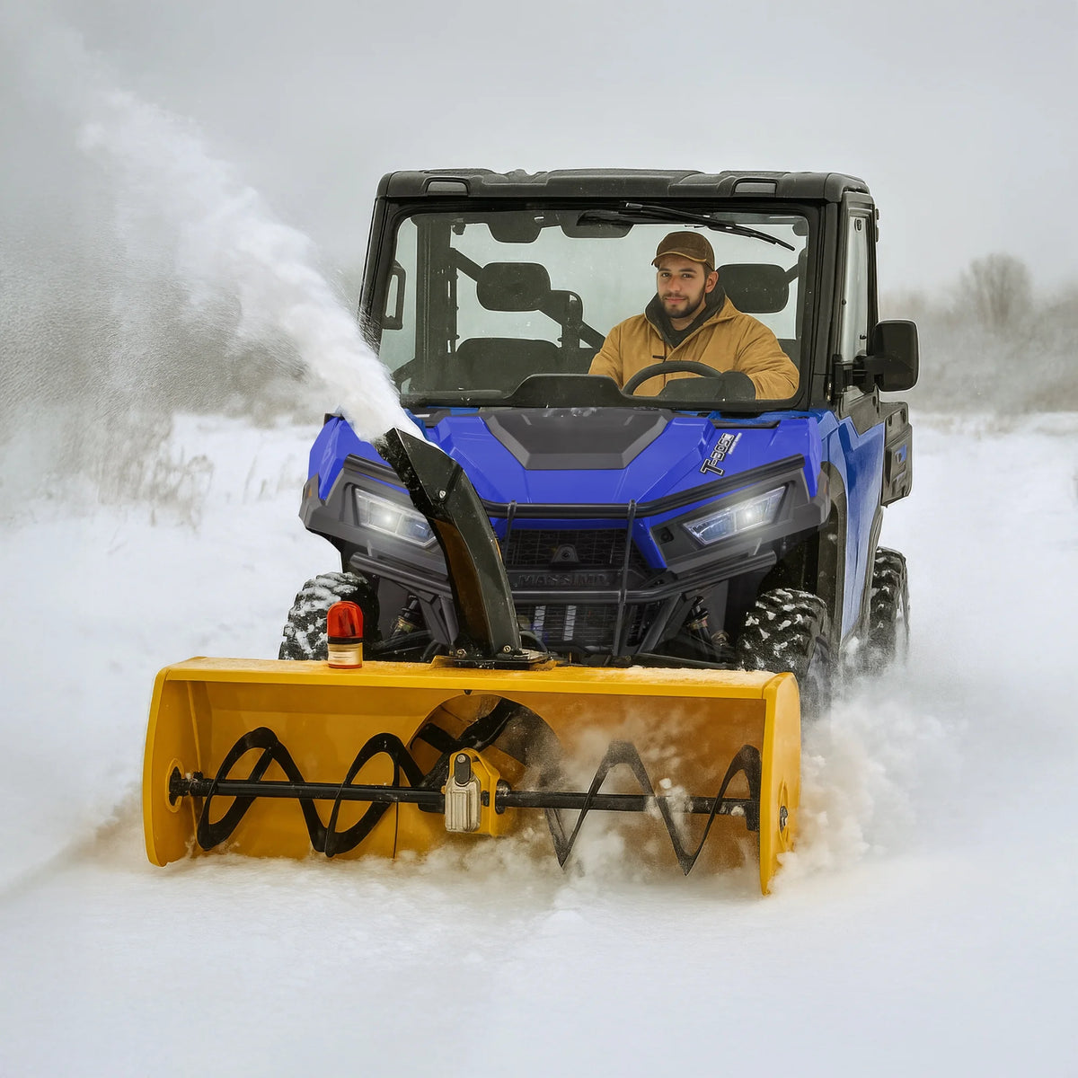 Massimo 60" Snow Blower 2-Stage �C 13HP 420cc Gas Powered UTV/ATV Attachment for Heavy Duty Snow Removal