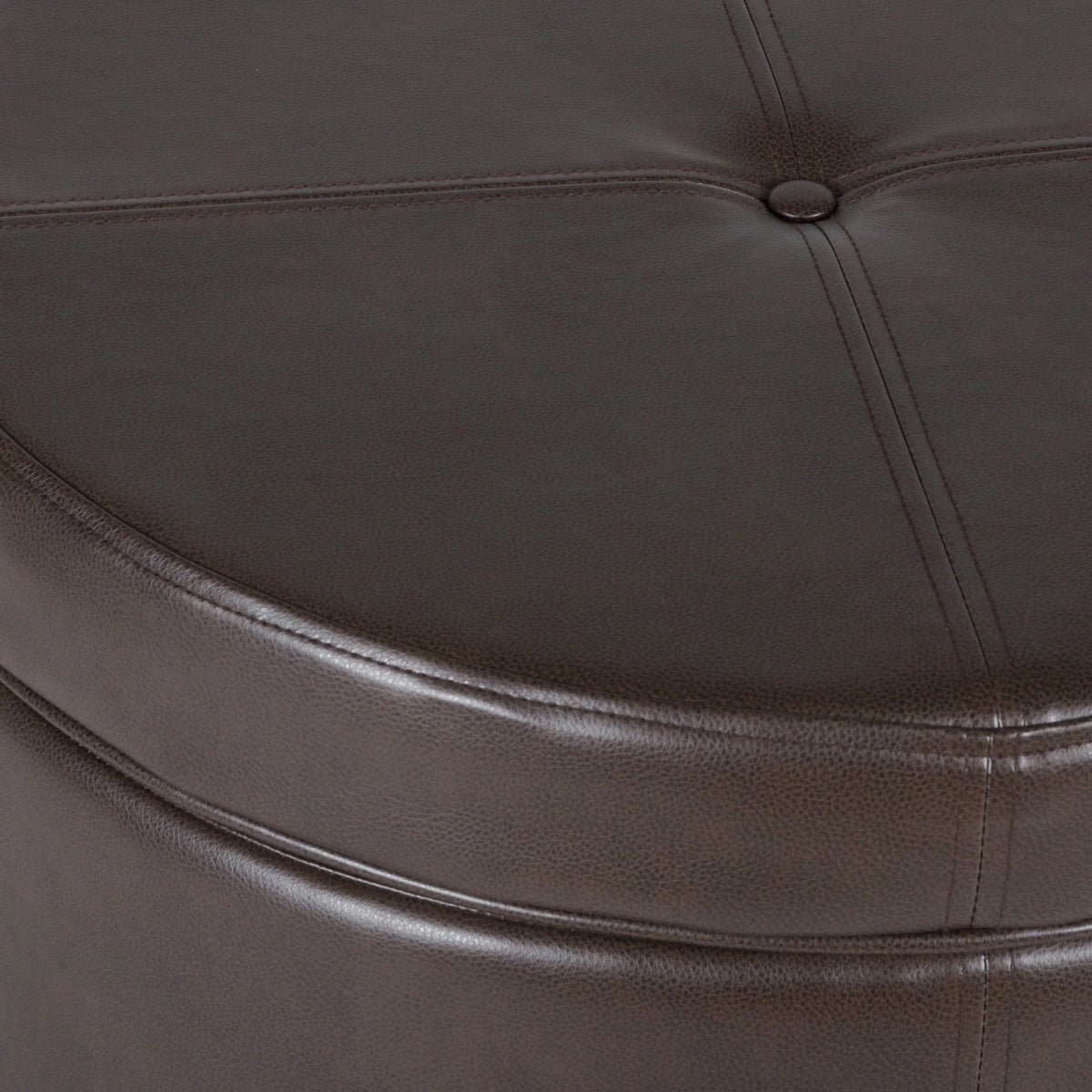 HomePop Large Leatherette Storage Ottoman, Multiple Colors