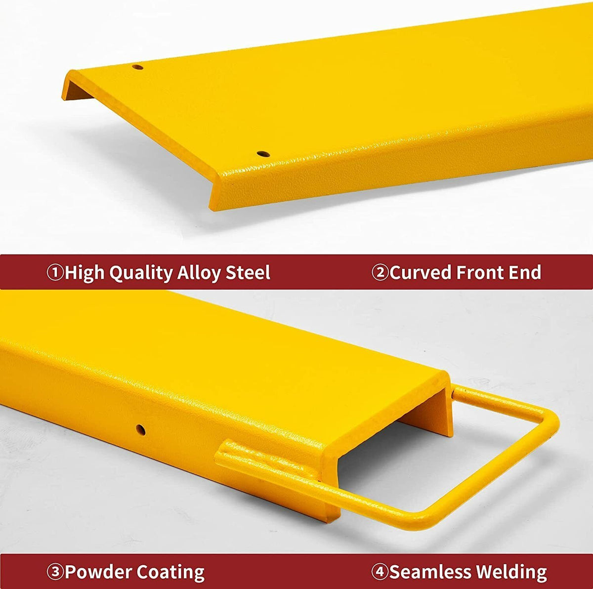 RVNI 2X 96" 4.5" Wide Pallet Forks Forklift Extension High Tensile for Skid Steer  Truck Tractor Attachments