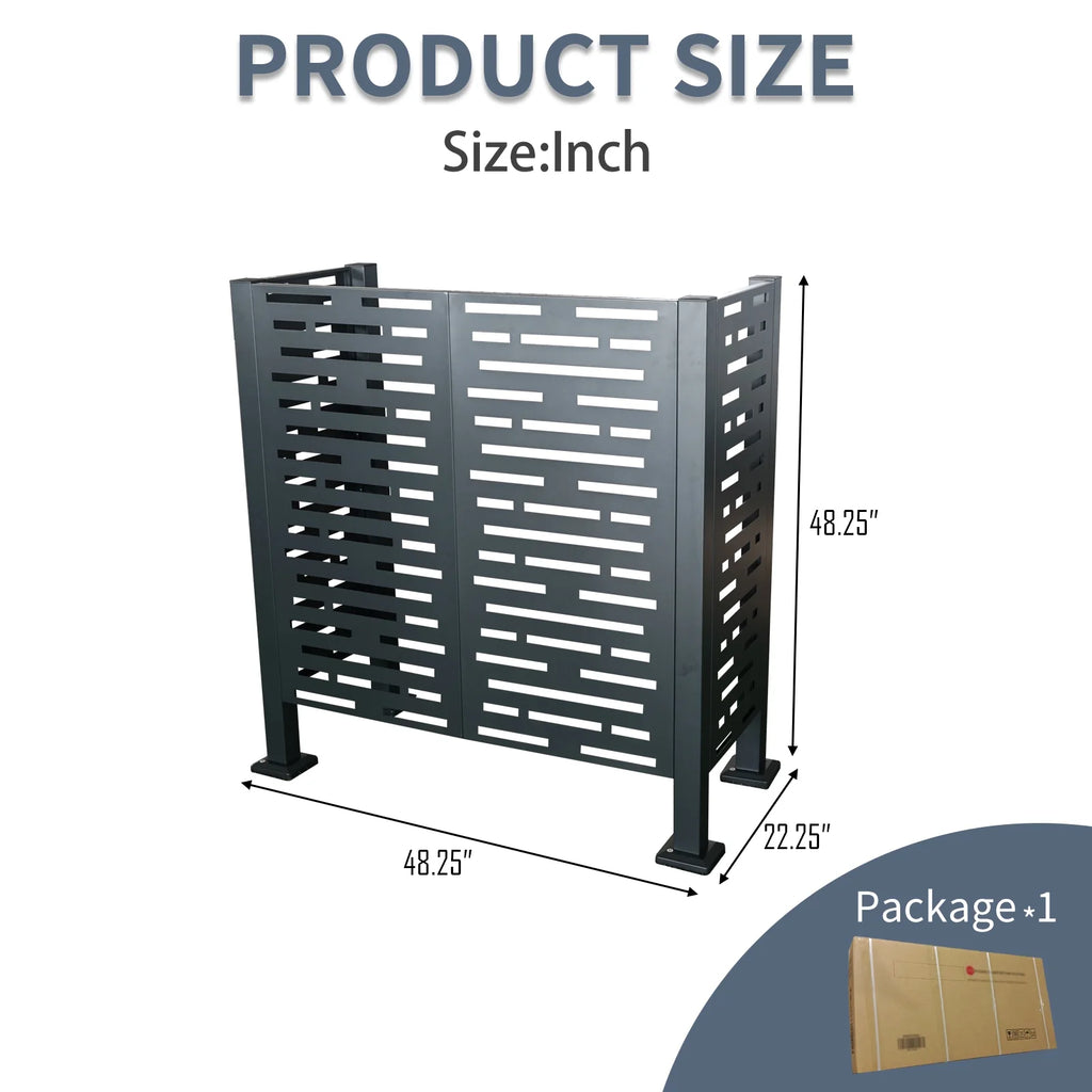 Metal AC Unit Privacy Fence Cover Panel - Outdoor Air Conditioner Hide Fence for Concealing HVAC Units