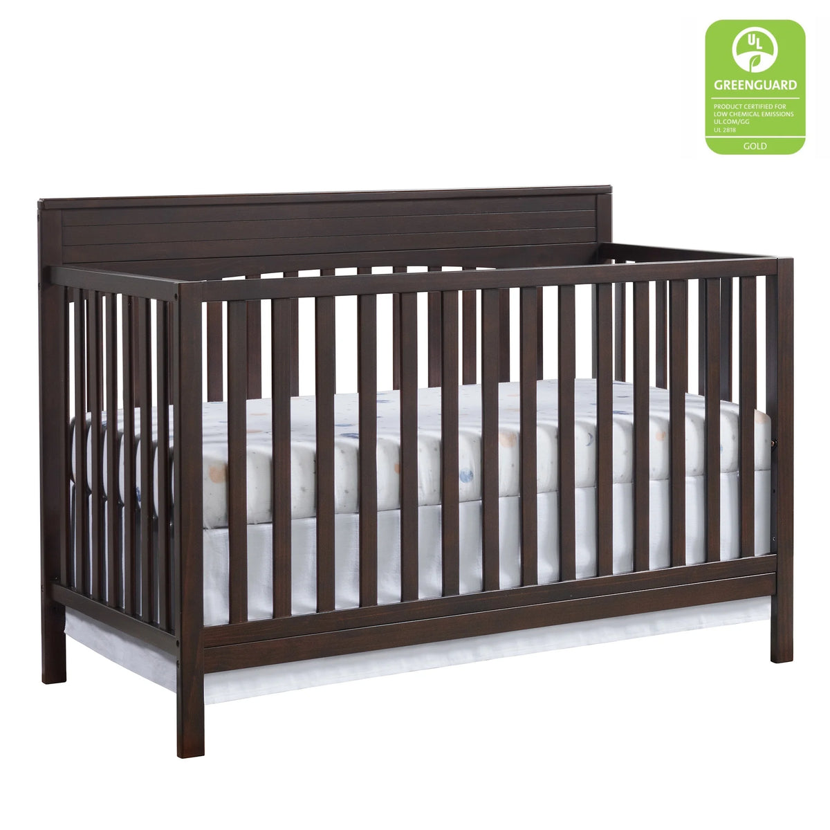 Oxford Baby Harper 4-in-1 Convertible Crib, Dove Gray, GREENGUARD Gold Certified, Wooden Crib