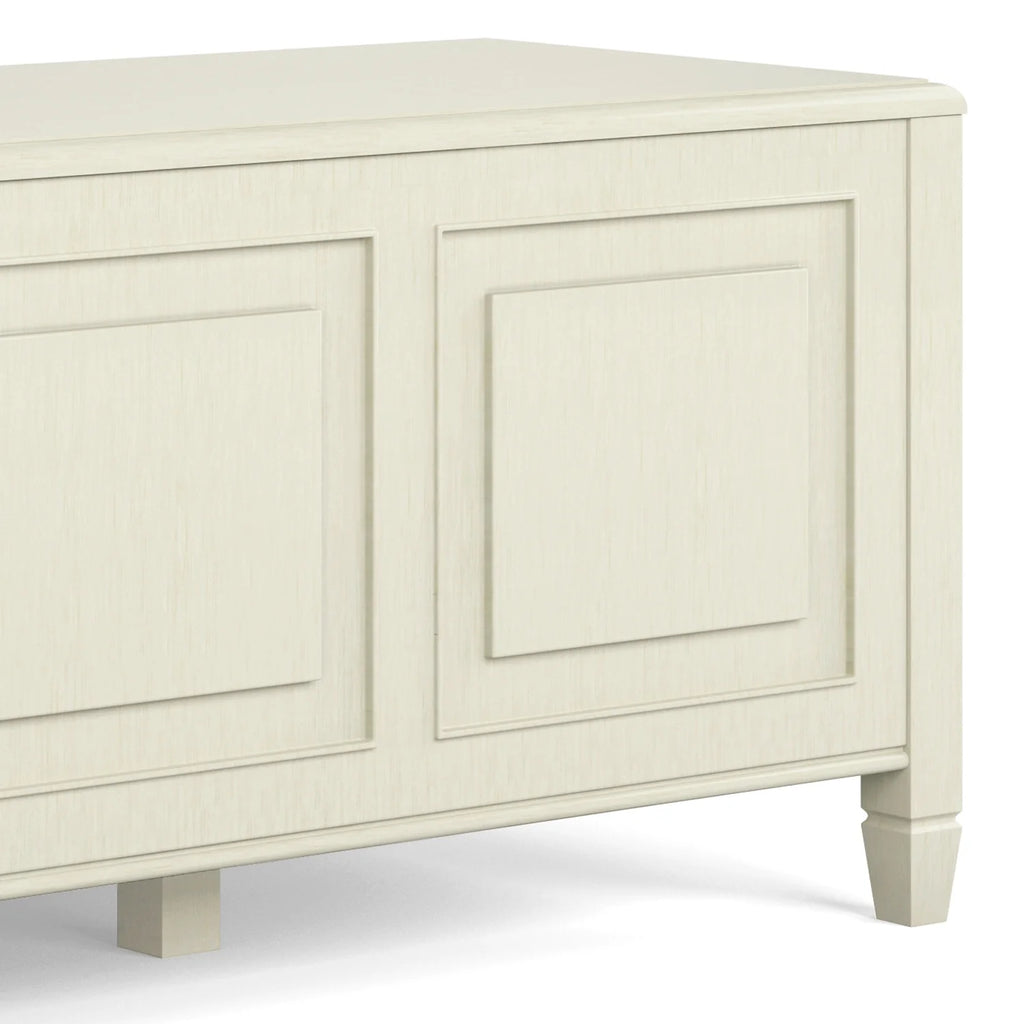 Simpli Home Connaught SOLID WOOD 51 inch Wide Traditional Storage Bench Trunk in Dark Chestnut Brown
