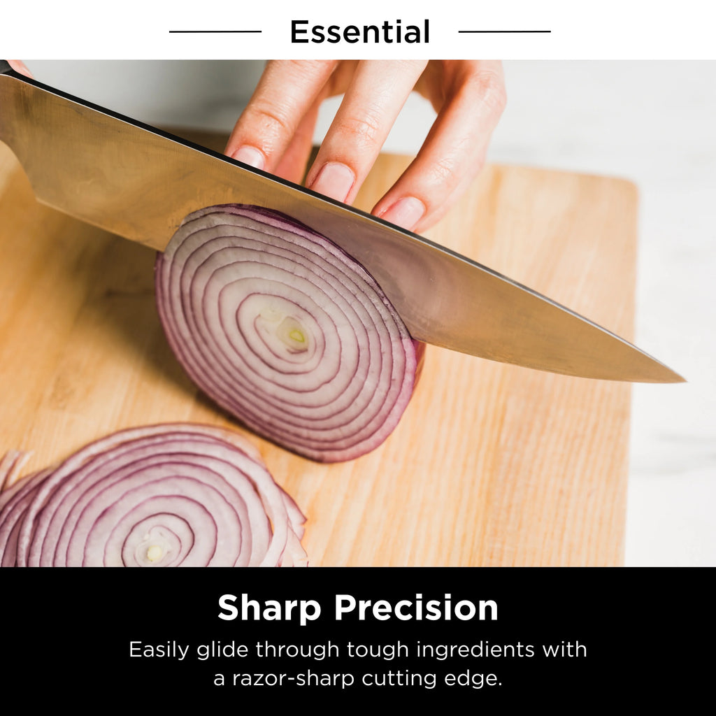 Ninja Foodi NeverDull 10-Piece Stainless Steel Essential Knife System with Sharpener, K12010 Black/Gray