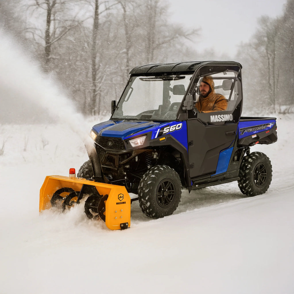 Massimo 60" Snow Blower 2-Stage �C 13HP 420cc Gas Powered UTV/ATV Attachment for Heavy Duty Snow Removal