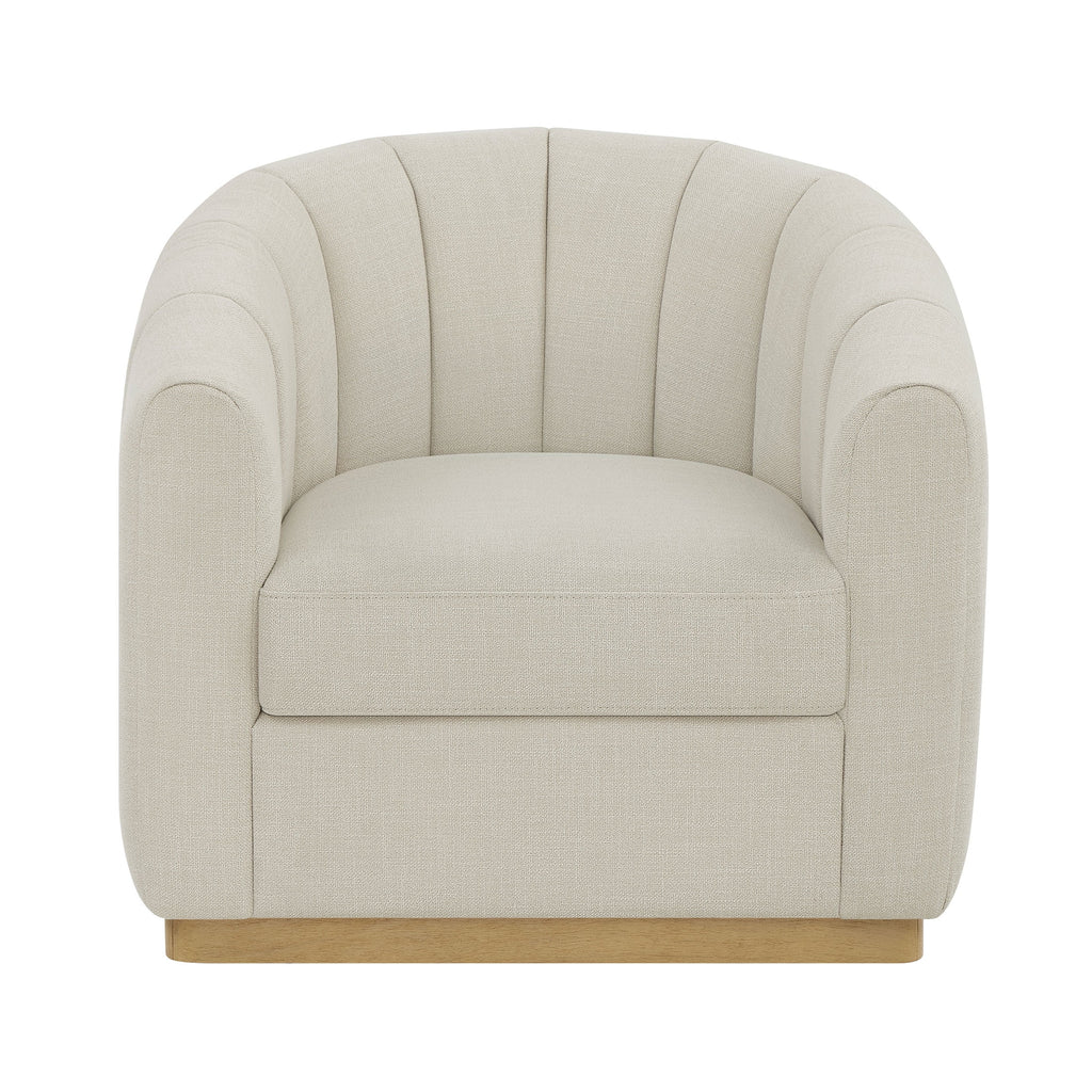 Better Homes & Gardens Lillian Accent Swivel Chair, Cream Linen