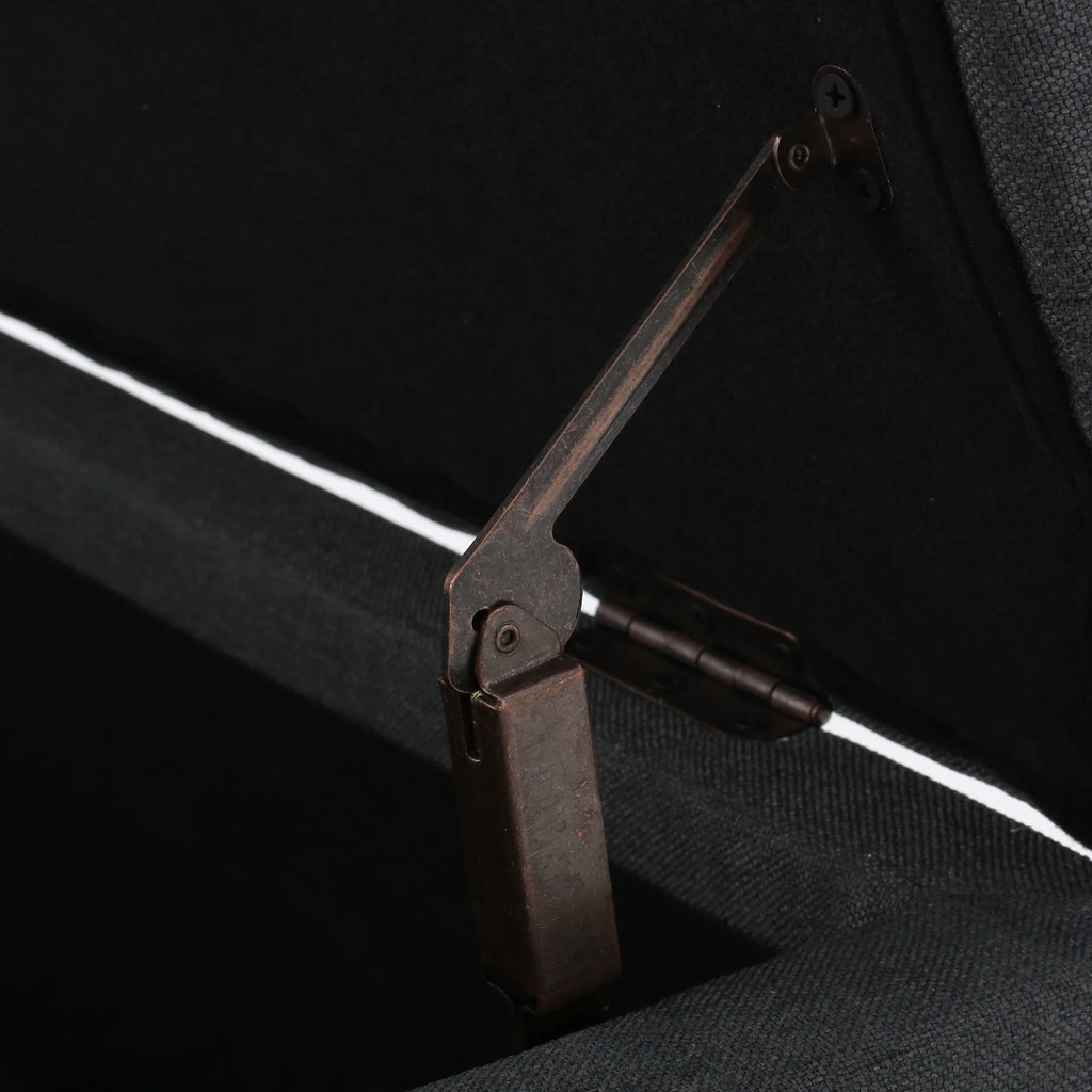 Noble House Hampton Contemporary Fabric Upholstered Storage Ottoman, White and Blue Floral