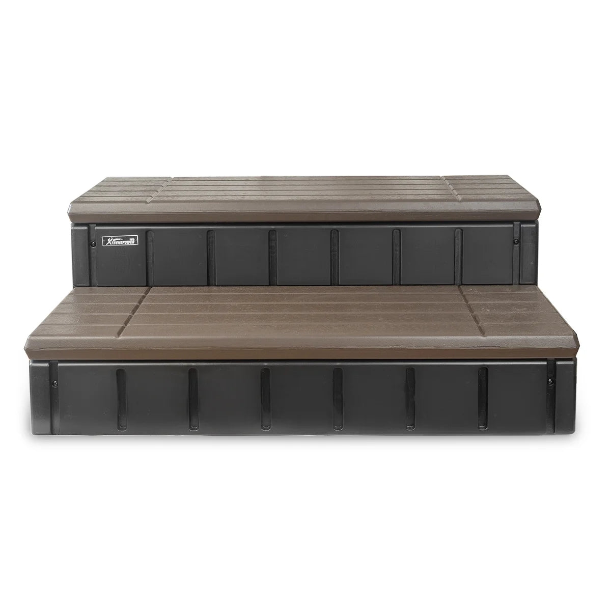 XtremepowerUS Hot Tub Steps With Storage, Spa Step, 36" Length, Camper/Deck Steps, Anti-Slip Brown