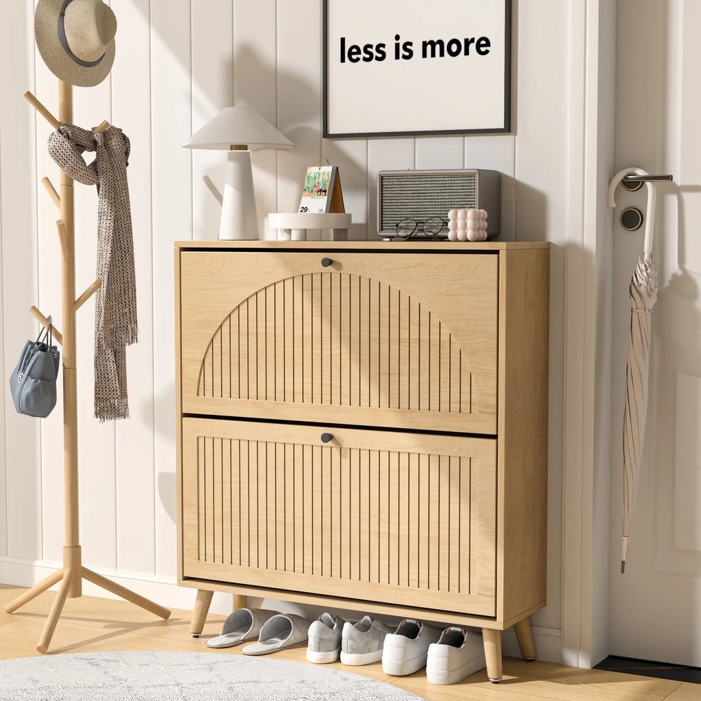 Shoe Storage Cabinet with 2 Flip Drawers, Modern Shoe Cabinet Storage for Entryway, Entryway Shoe Storage