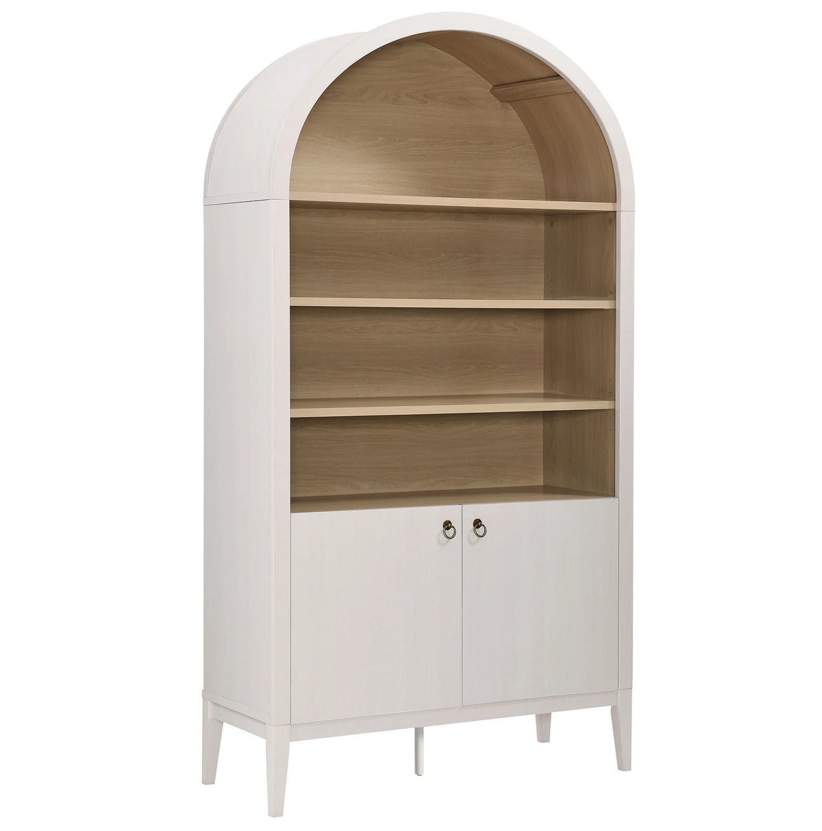 Modway Nolan 74" Tall Arched Storage Display Cabinet Bookshelf in Black