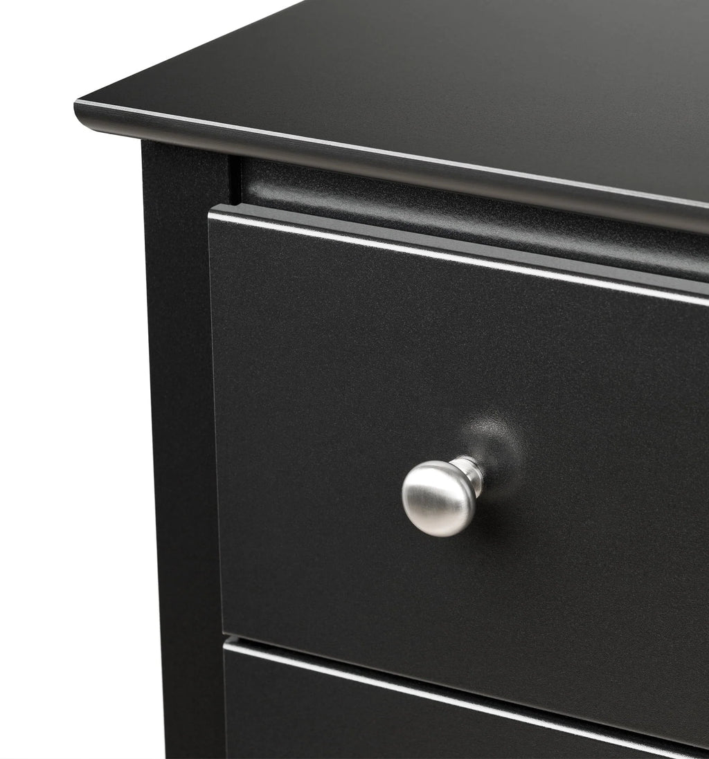 Prepac Sonoma Modern 2 Drawer Bedroom Nightstand, Black