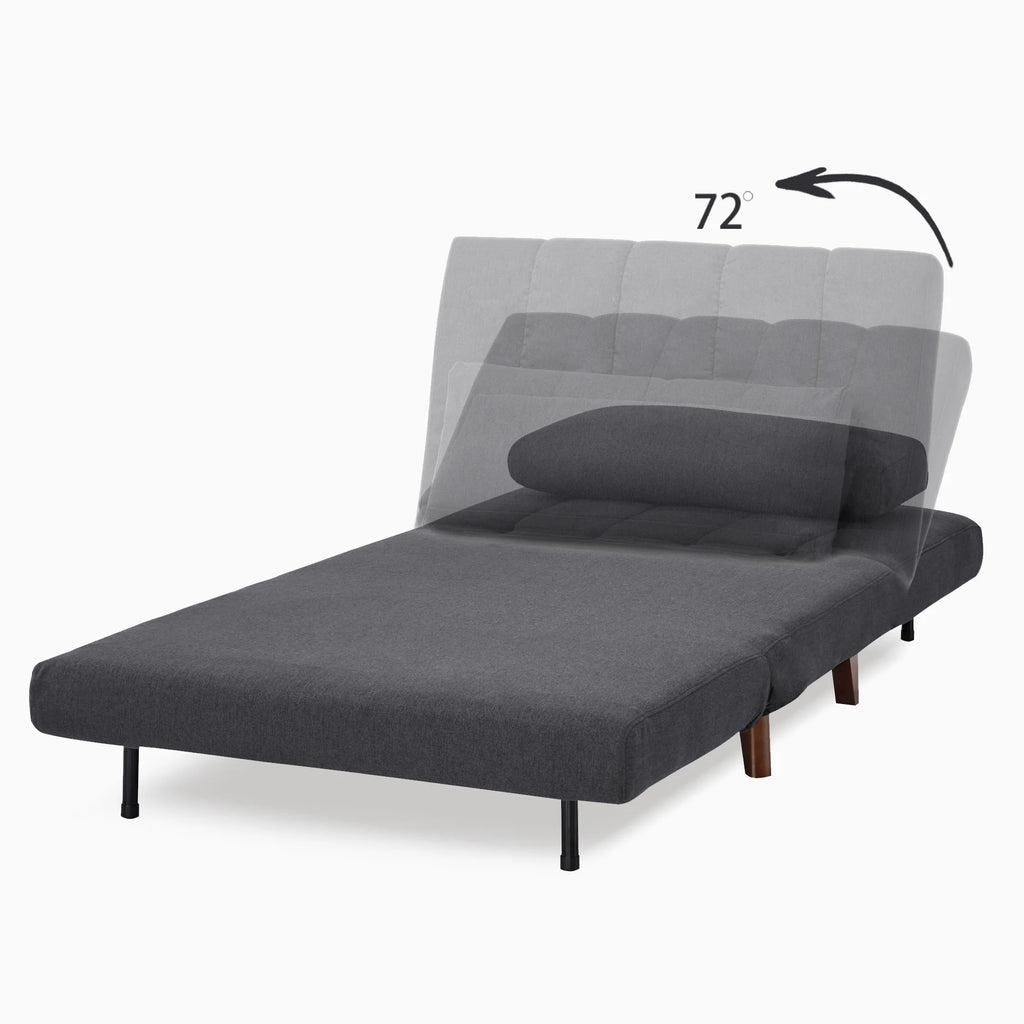 A&D Home Springfield Polyester Convertible Futon Chair, Yellow