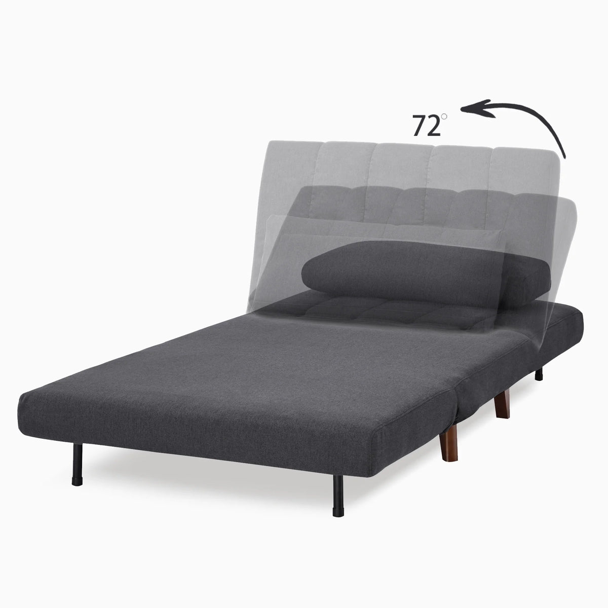 A&D Home Springfield Polyester Convertible Futon Chair, Yellow