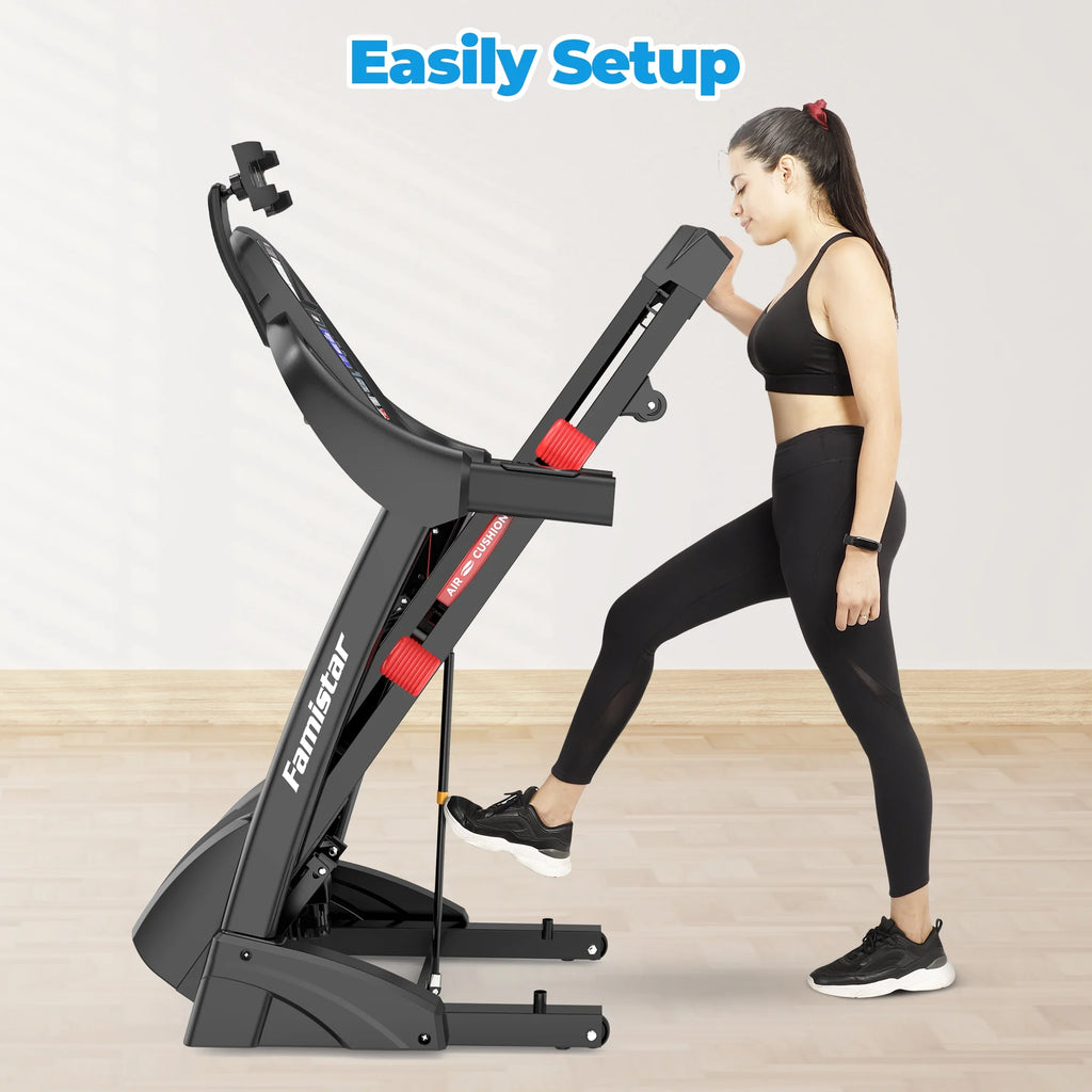 Treadmill 300 LB Capacity for Home with Incline, Folding Electric Running Walking Treadmill, Portable Treadmill for Home Use, 7.5 MPH, Smart Apps, 64+7 Programs, Bluetooth Speakers