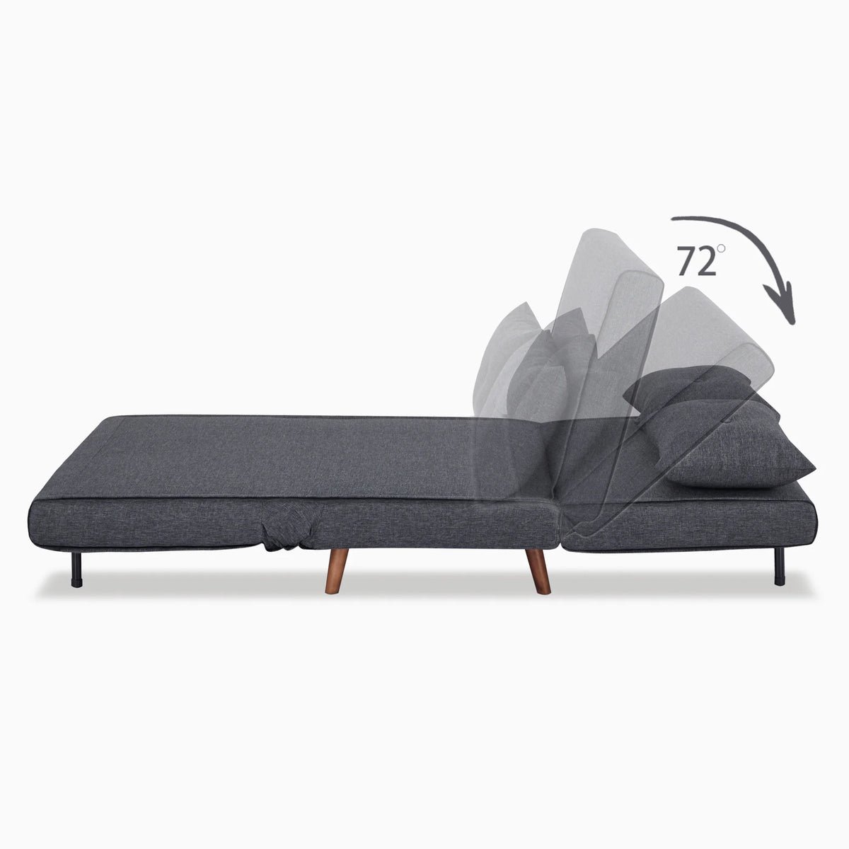 A&D Home Haru 40" Convertible Futon Chair, Linen Beige