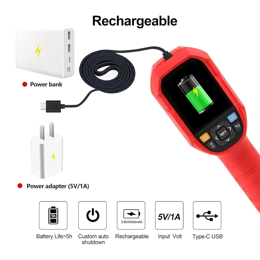 UNI-T UTI120S Thermal Imaging Camera 120x90 IR Resolution 10800 Pixels -20~400�� 2 Meter Drop Durability IP54 Rechargeable 16GB MicroSD
