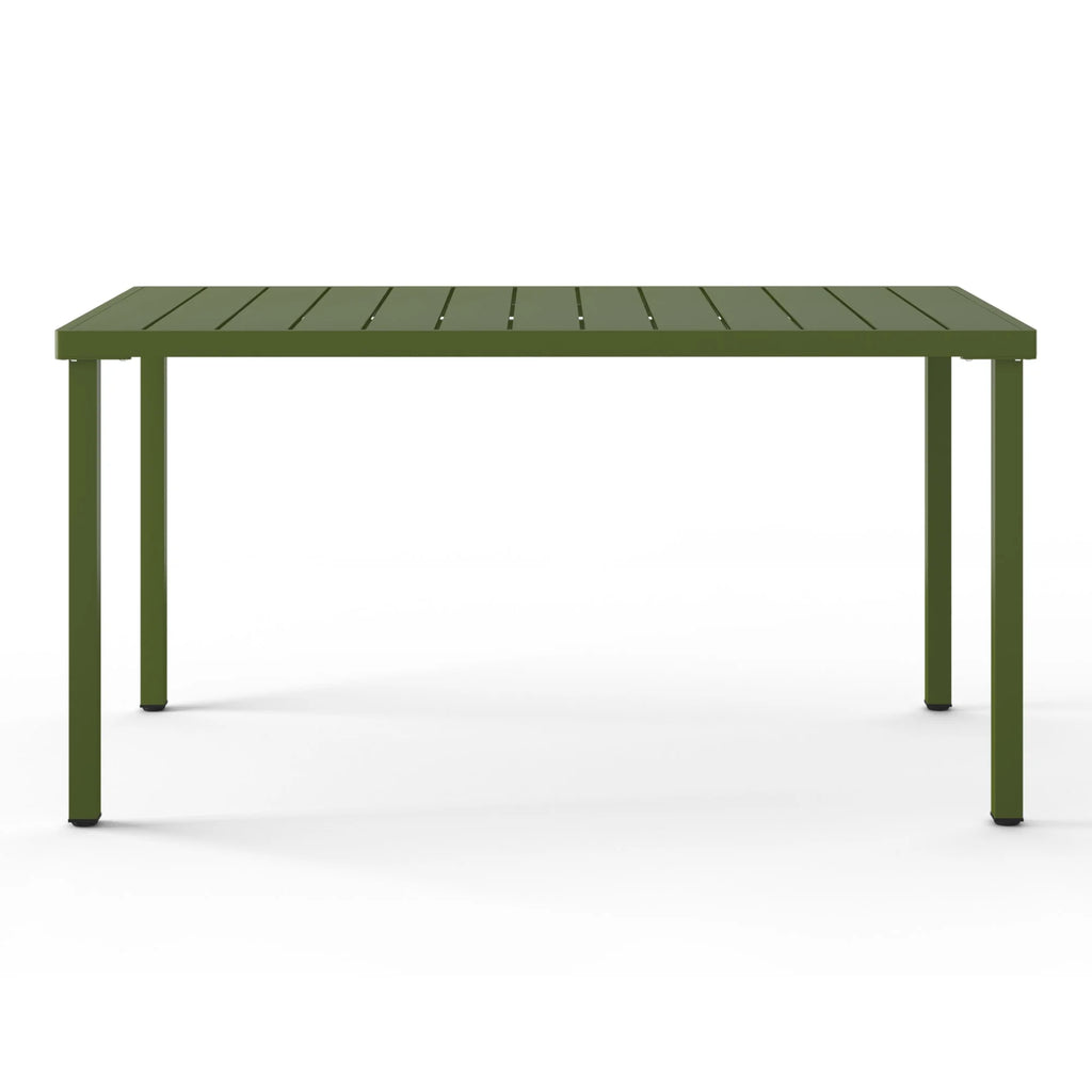 WestinTrends Playa 59" Iron Metal Outdoor Rectangular Patio Dining Table For 6, Olive Green