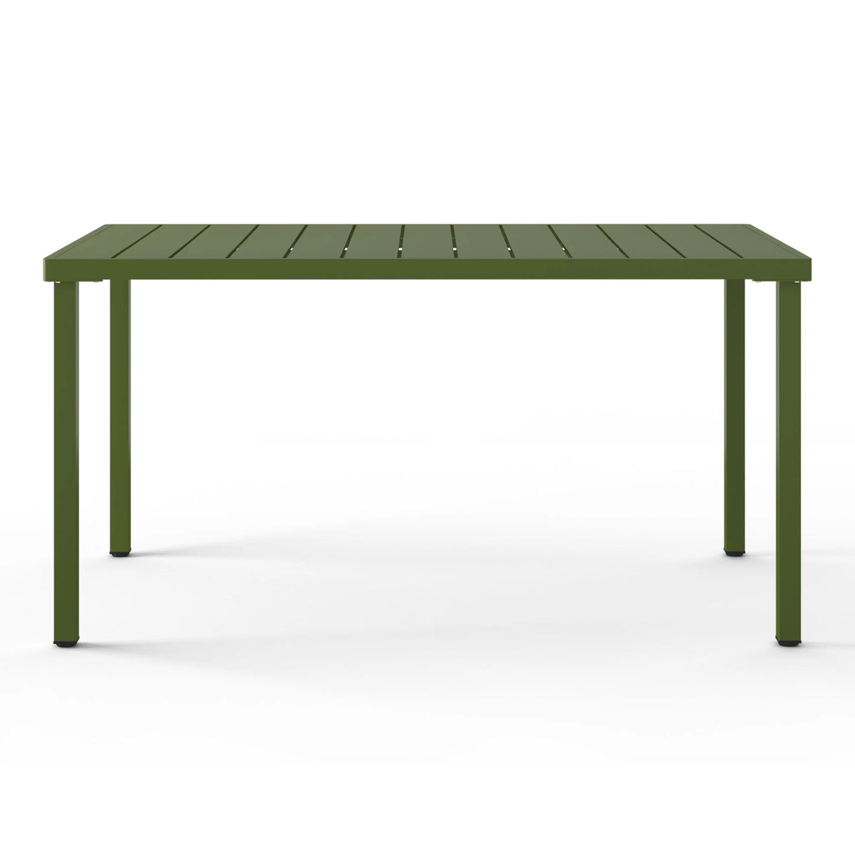 WestinTrends Playa 59" Iron Metal Outdoor Rectangular Patio Dining Table For 6, Olive Green