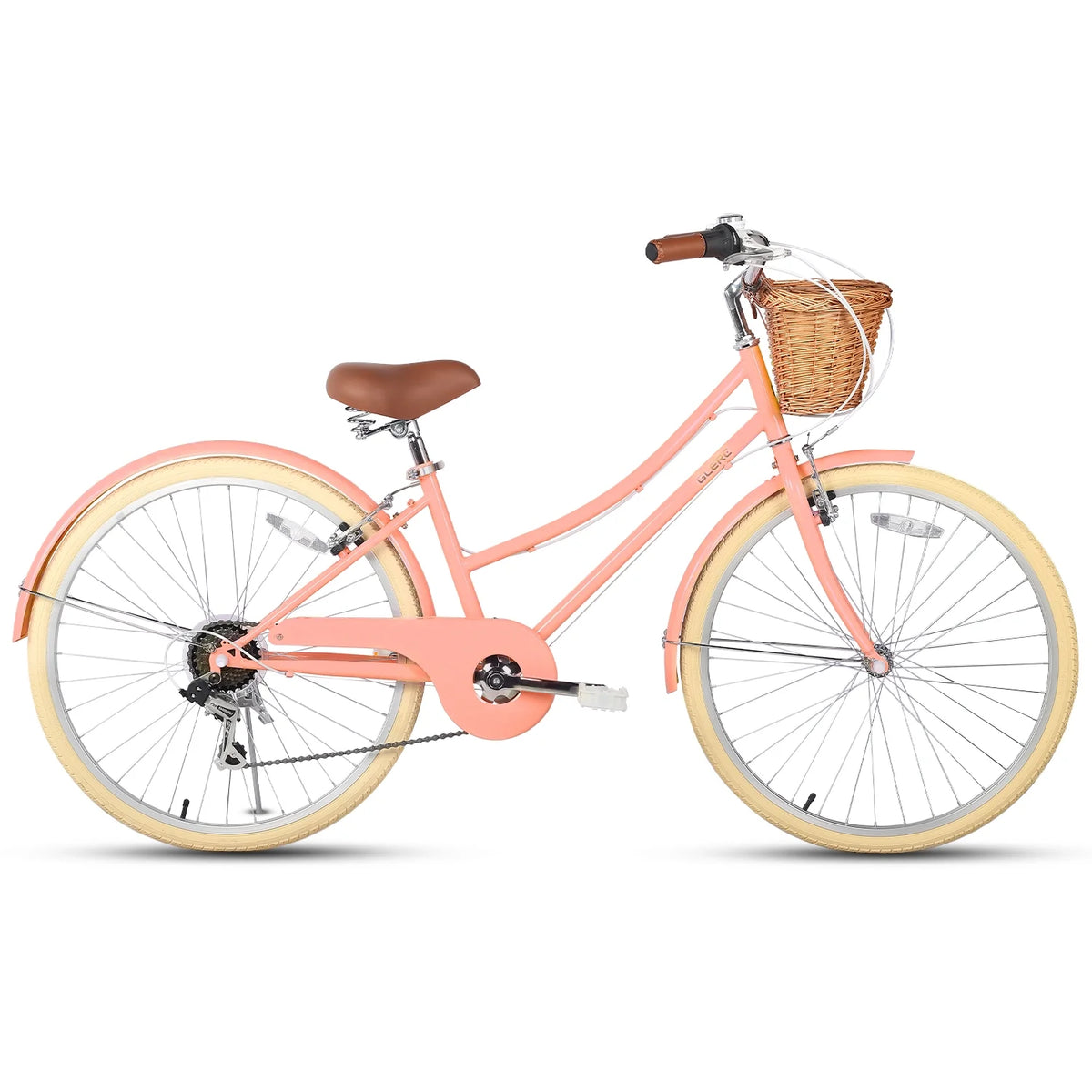 Glerc Missy 24" Girls Cruiser Bike 6-Speed Women's Hybird Bicycle for Ages 7-11 Years, Mint Green