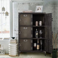 MIIIKO Metal Storage Locker, Industrial Storage Cabinet with Doors and Shelves, Stylish and Sturdy 6 Compartment with Lockable Doors, for Home Office, Club and Bar