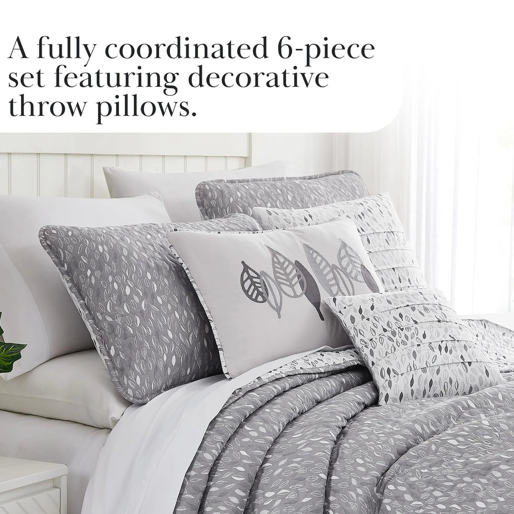 Southshore Fine LinensOversized 5-Piece Twin / Twin XL Quilt Bedding Set with two matching shams and three decorative throw pillows, oversized Paisley farmhouse bedspread Pure Melody Aqua