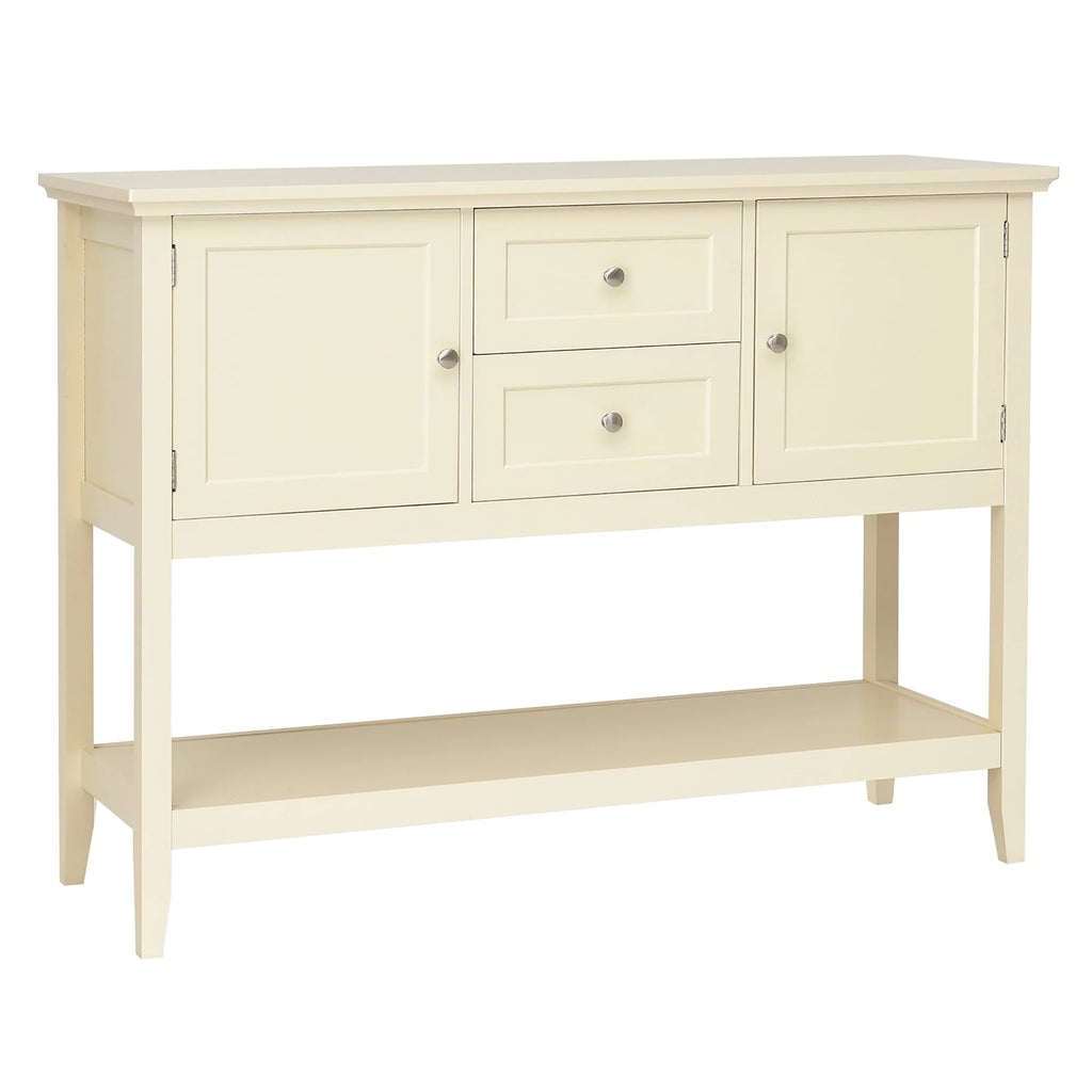Costway Sideboard Buffet Table Wooden Console Table w/ Drawers & Cabinets Beige