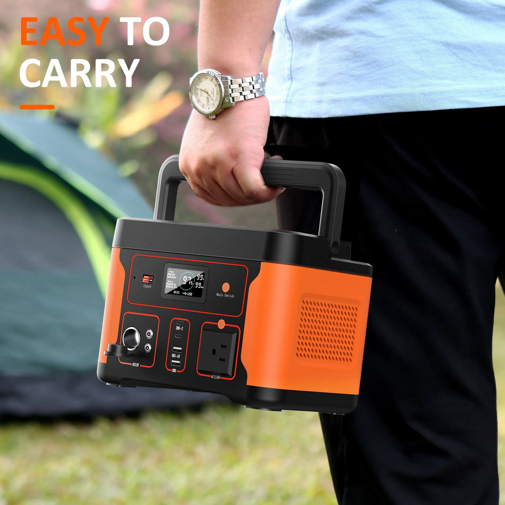 Tiexei D600 Portable Power Station 600W, 550Wh/172000mAh LiFePO4 Battery  Generator for Outdoor Camping
