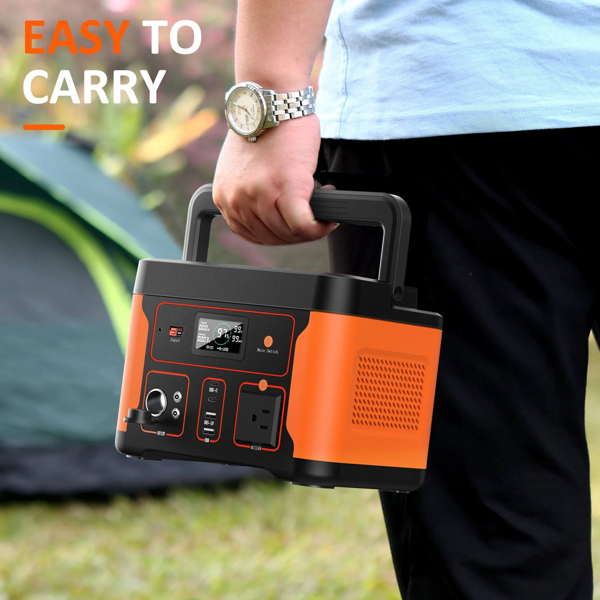 Tiexei D600 Portable Power Station 600W, 550Wh/172000mAh LiFePO4 Battery  Generator for Outdoor Camping