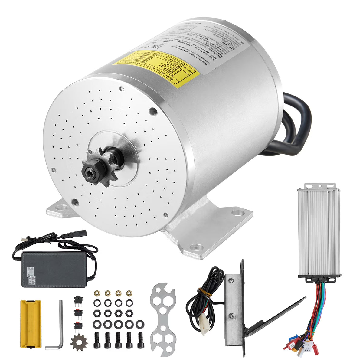 KFFKFF 1800W Electric Brushless DC Motor Set - 48V 4500rpm Motor featuring Enhanced Speed Regulator and Foot Pedal Accelerator Set for Go Karts, E-Bike, Motorcycle, Scooter DIY