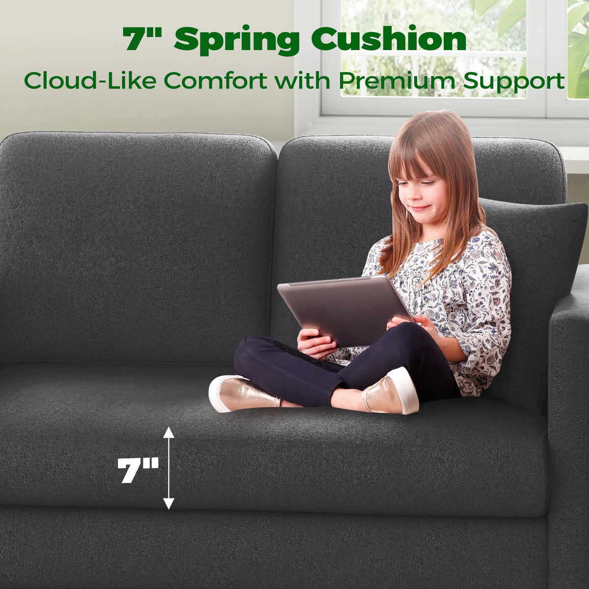 Domusensus Sofas for Living Room, 82" Loveseat Sofa, Couches for Living Room Included 2 Pillows, Teddy Fleece Love Seat Couches, Small Couch, Blue