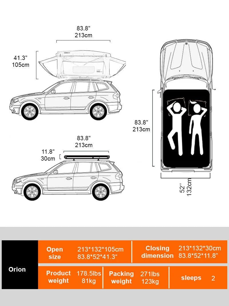 Naturnest Rooftop Tent Hard Shell,Roof Top Tent Hardshell Rooftop Tents for Van Jeep Suv Truck Car Tents for Camping Suv Tent for Car (Green)