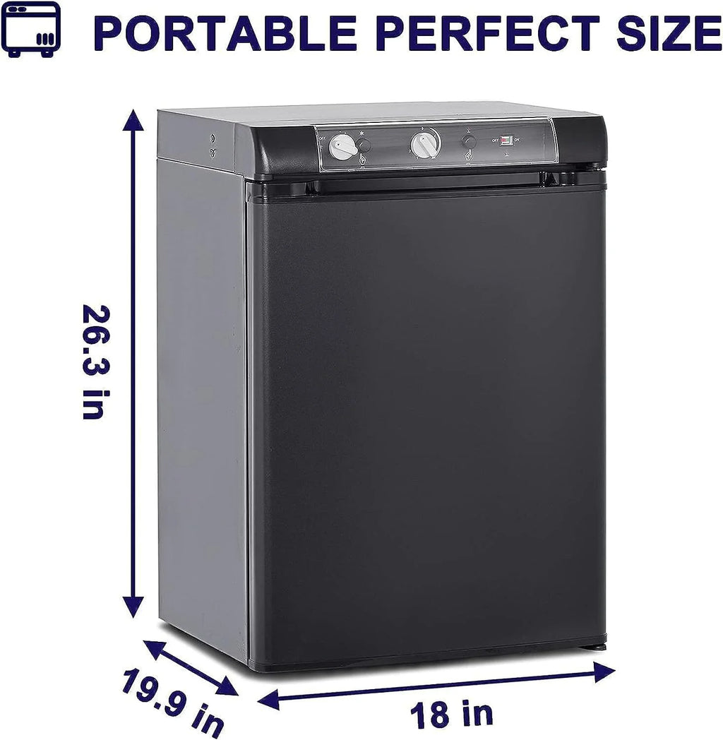 Smad 3 Way Caravan Propane Fridge 110V/12V/LPG Gas Refrigerator for RV Campervan 2.1 Cu ft