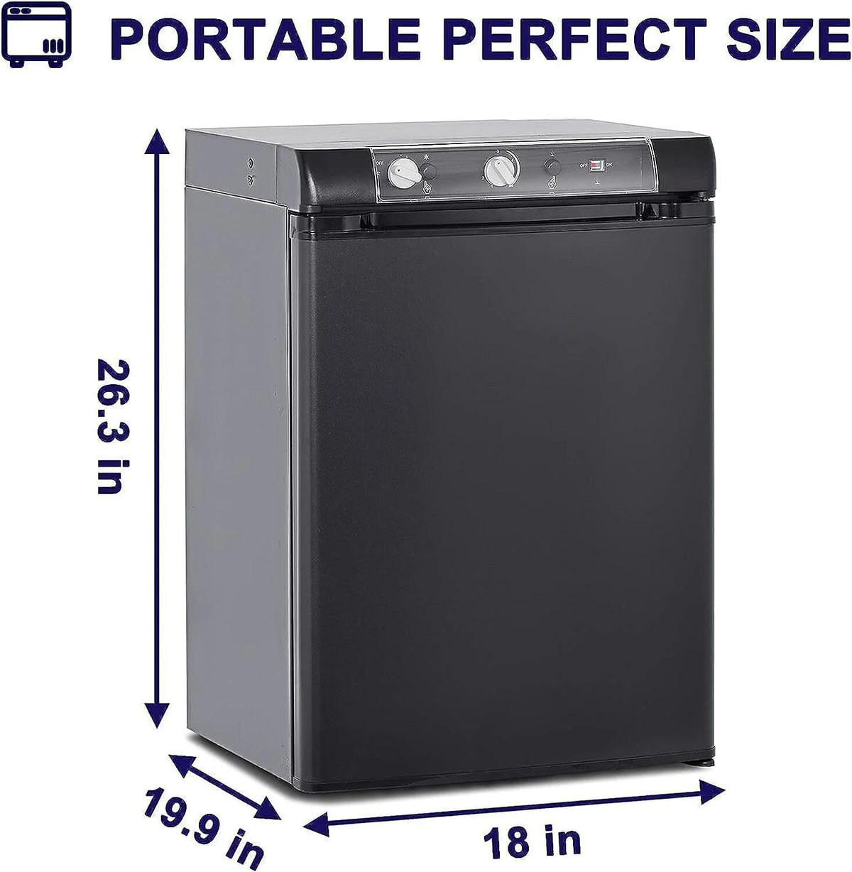 Smad 3 Way Caravan Propane Fridge 110V/12V/LPG Gas Refrigerator for RV Campervan 2.1 Cu ft