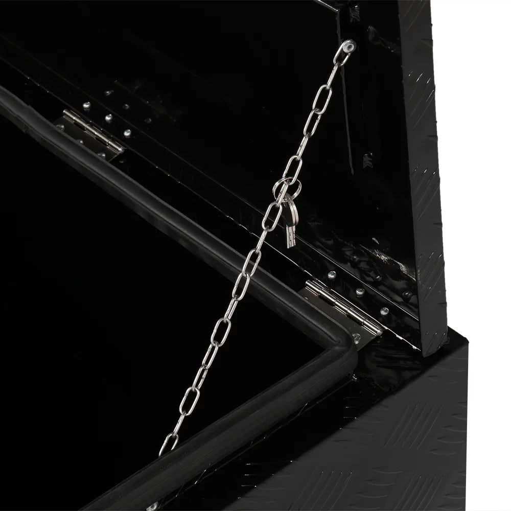 IVV Aluminum Truck Trailer Tool Box Pickup Underbody Truck Bed Storage Toolbox RV Trailer Organizer with T-Handle Latch Dual Lock Keys - Black, 42"L x 18"W x 17"H