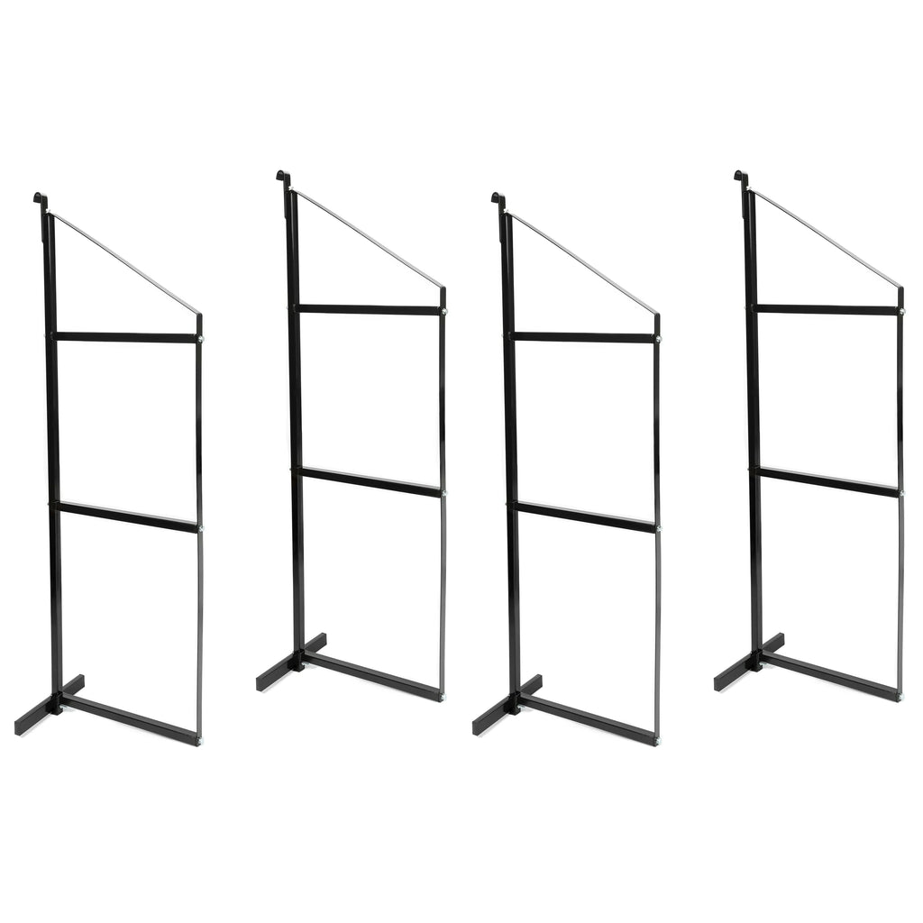 Kojem 4 Pack of 3 Tier Shipping Container Shelving Bracket 18" x 60" Universal for Heavy Duty Trailer Containers Cargo Shelf Hang & Hook Shelf Brackets Black