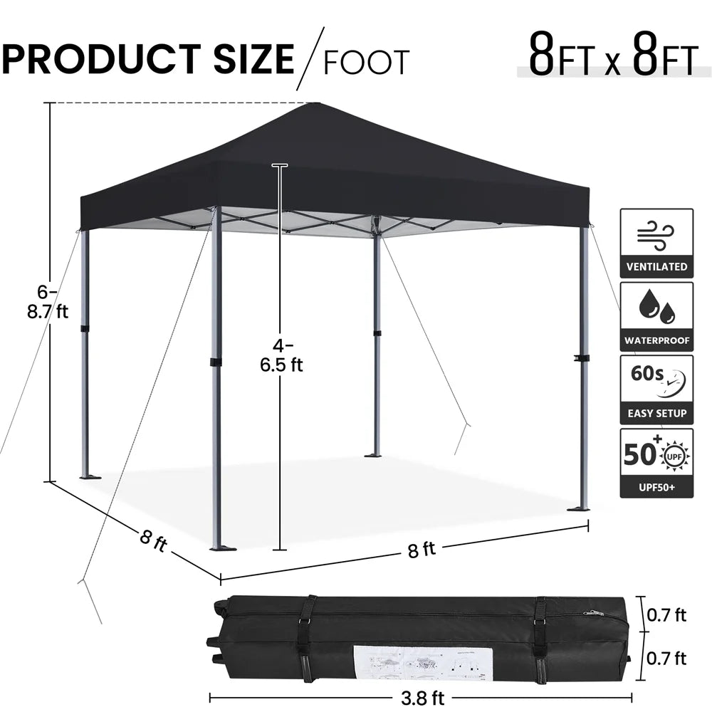 Topeakmart 12x12ft Commercial Pop-up Canopy Tent with Adjustable Height for Outdoor, White