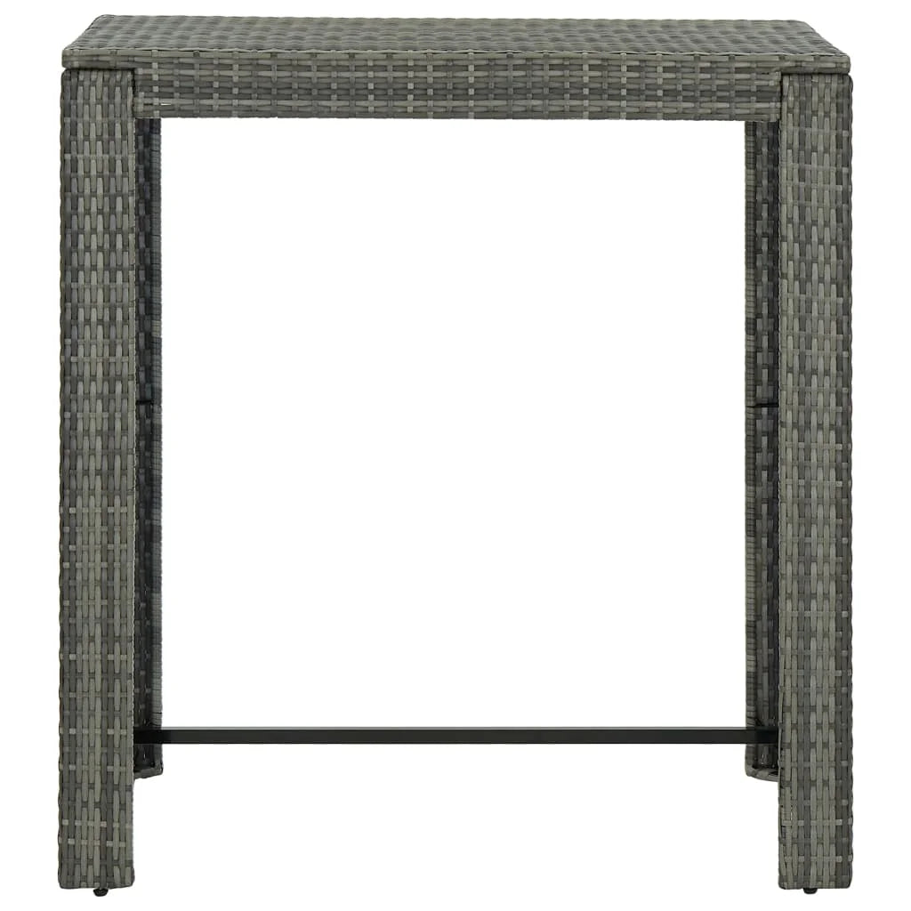 vidaXL Patio Bar Set Outdoor Bistro Set Bar Stool Bistro Table Poly Rattan