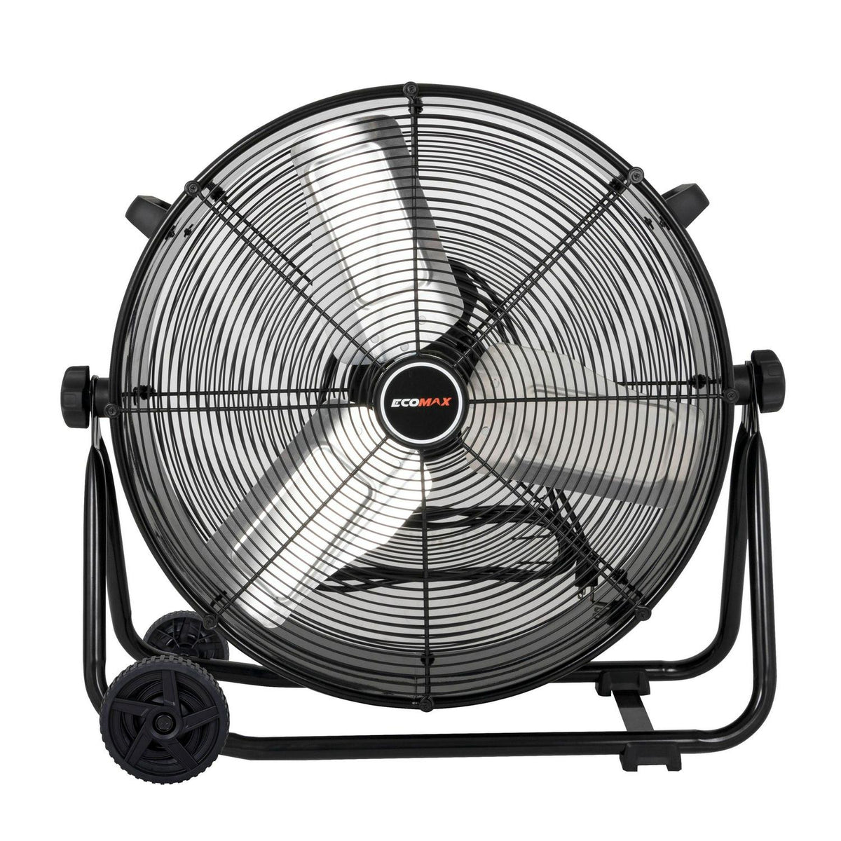 Ecomax 24 Inch High Velocity Drum Floor Fan. Industrial. 3-Speed. Adjustable Tilt