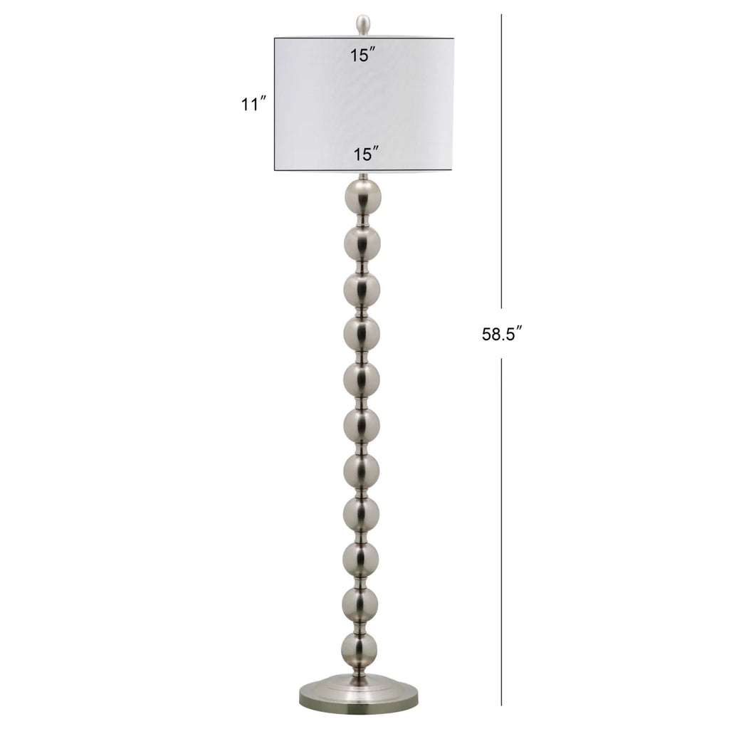 SAFAVIEH Reflections 58.5 in. High Stacked Ball Floor Lamp, Nickel