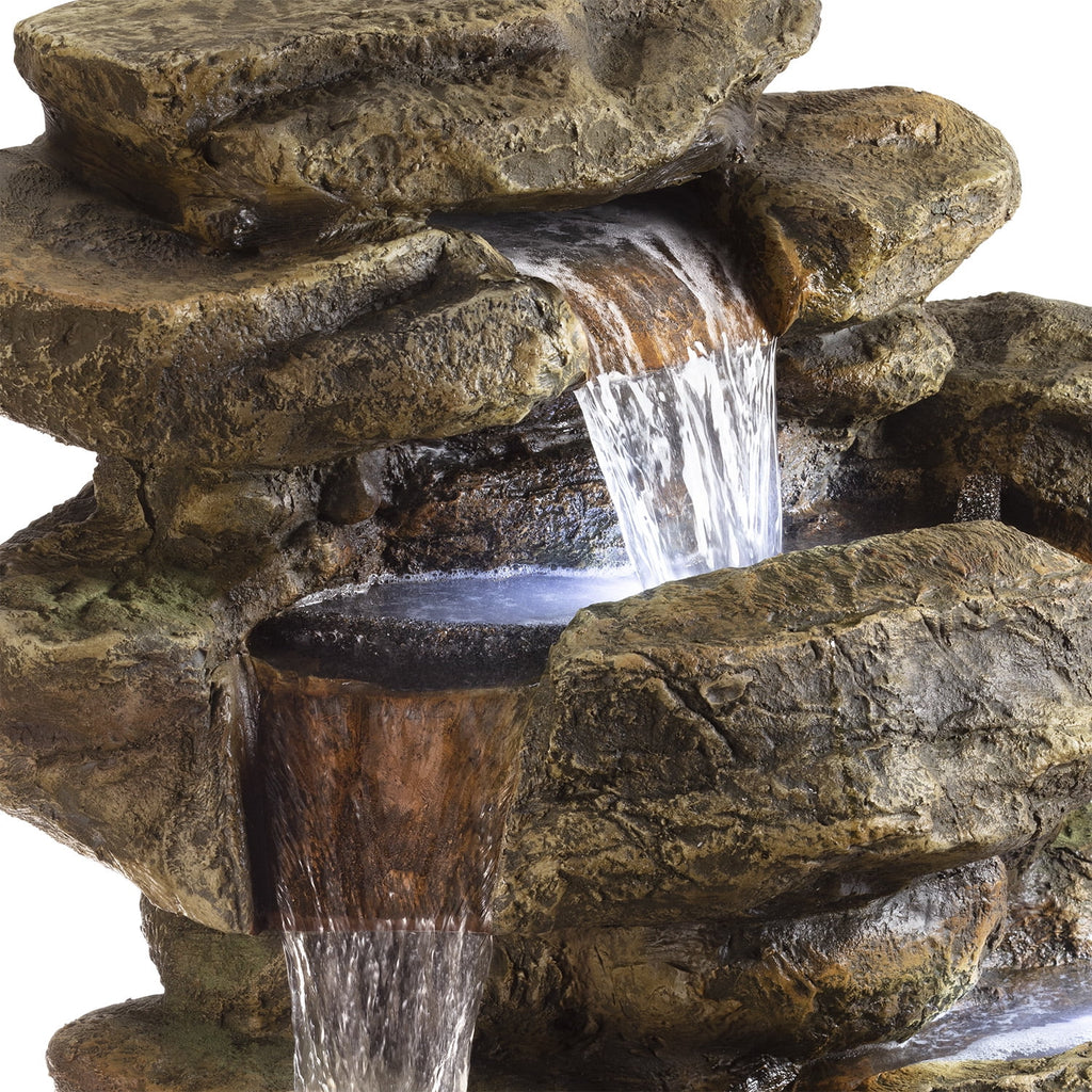 Alpine Corporation 6-Tier Amazonian Water Fountain with LED Lights