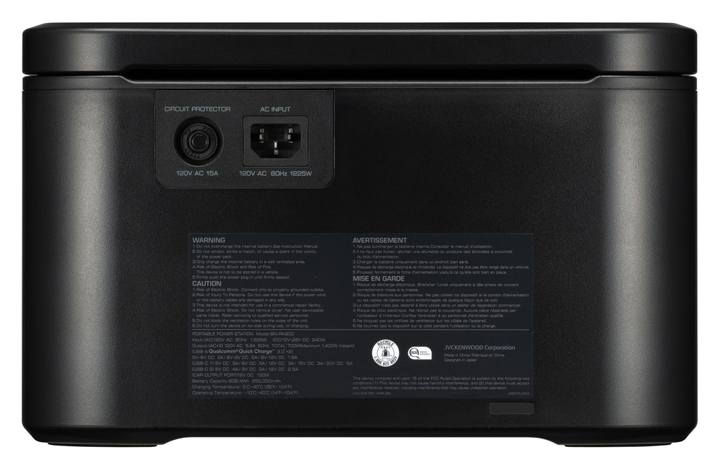 KENWOOD Portable Power Station BN-RK800, 700Wh Backup Lithium Battery, 120V/806W AC Outlets, USB Ports, Automatic Power Supply