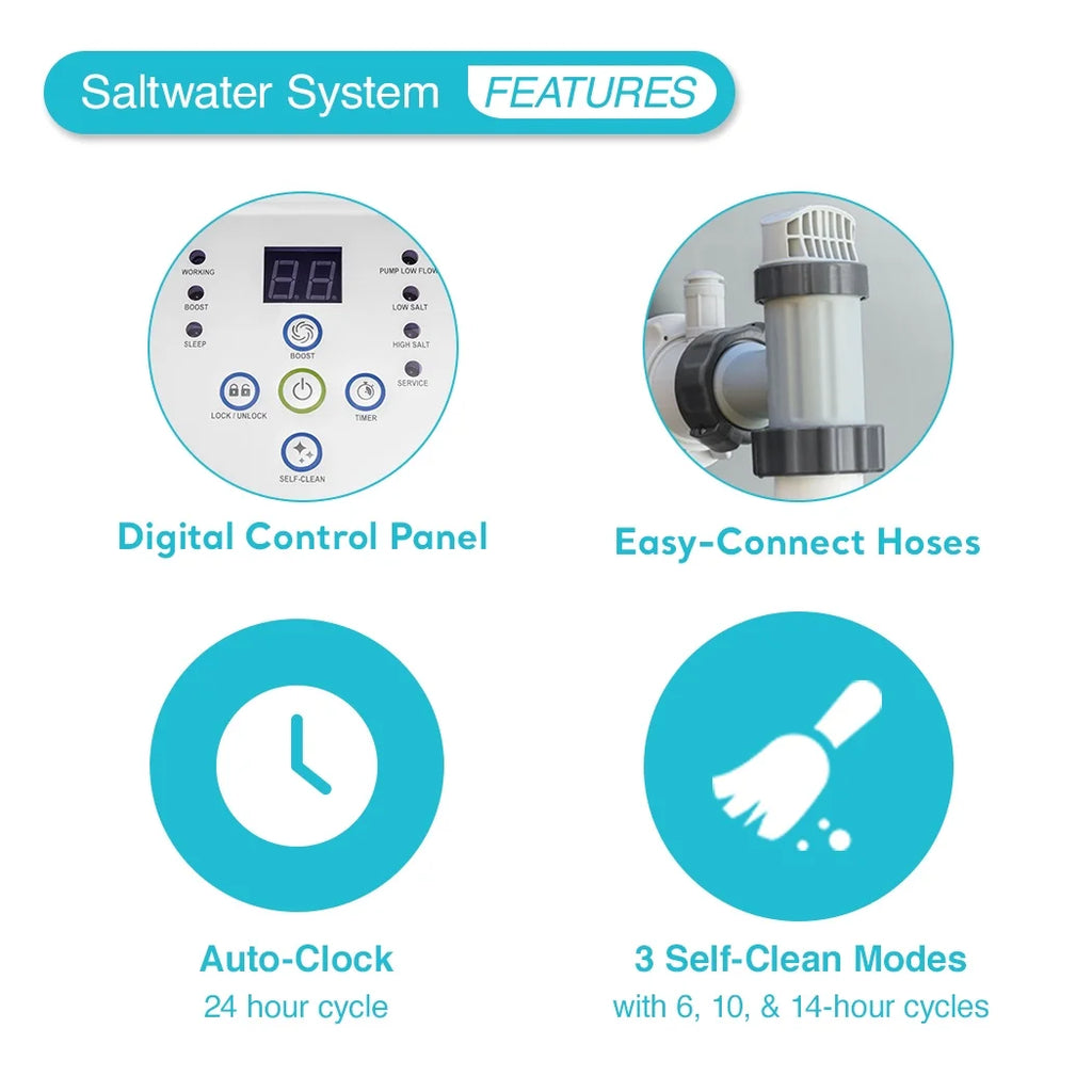Intex 26661EG Krystal Clear Pool Small and Sleek Saltwater System, 110-120V