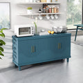 Large 4-Door Storage Cabinet with Adjustable Shelves, Modern Multi-Room Organizer for Living Room, Kitchen, Bedroom, Hallway - Blue
