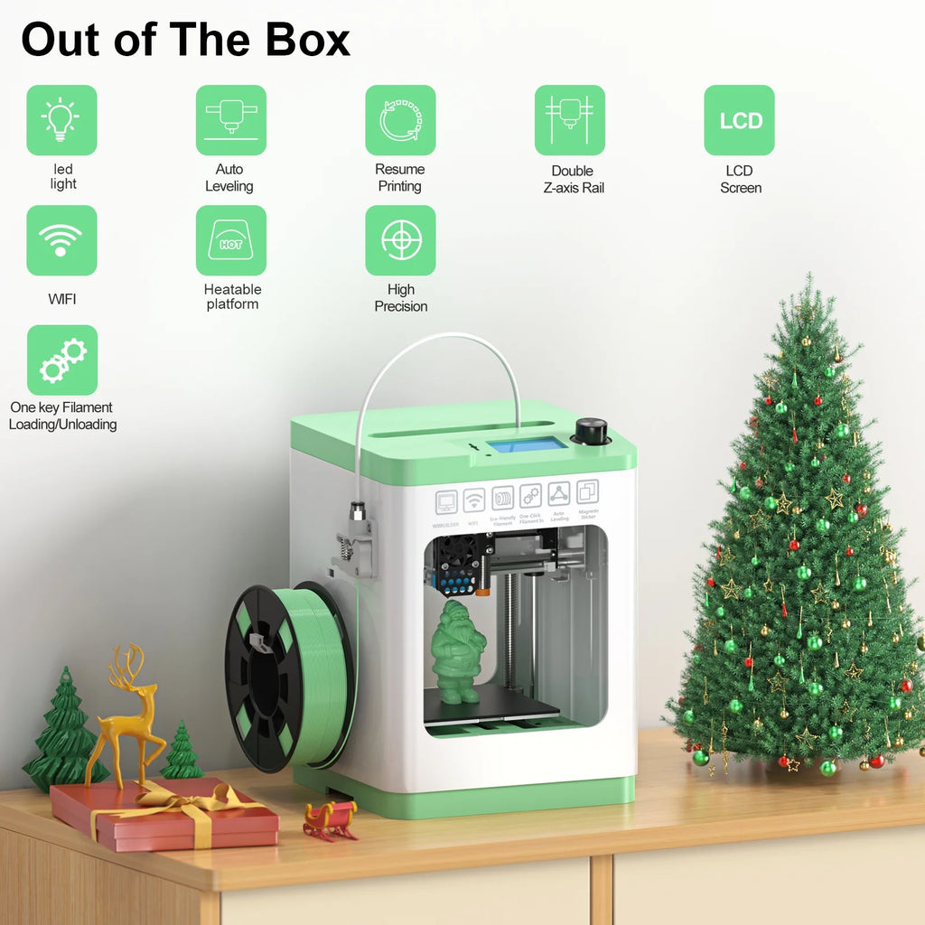 Tina2S 3D Printers with Wifi Control, Fully Assembled and Auto Leveling, Heated Plateform and LED Light, Priting Area 3.9x4.2x3.9 inches