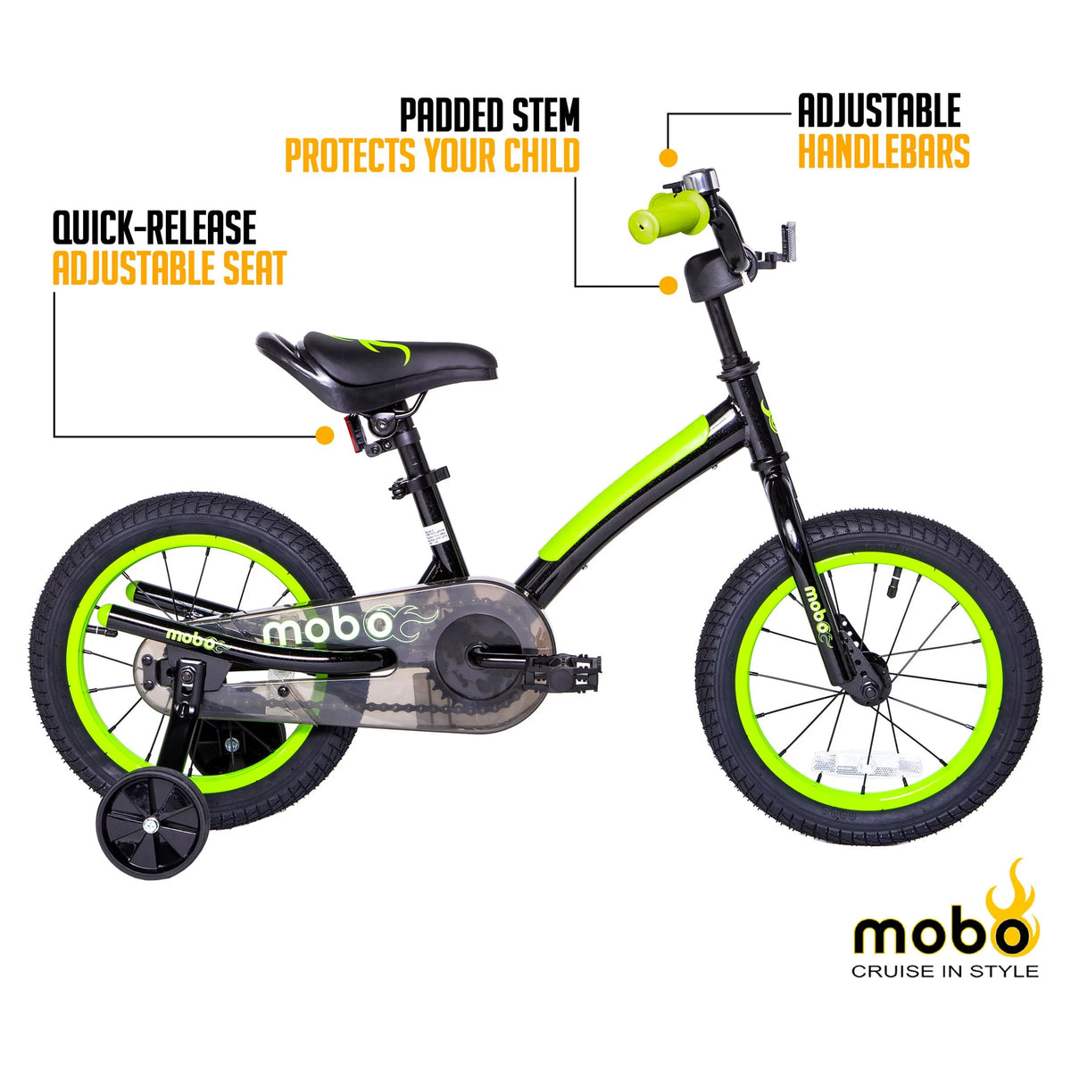Mobo First Boy's 14" Kids Bike, Ages 3-5 Years Old, Red