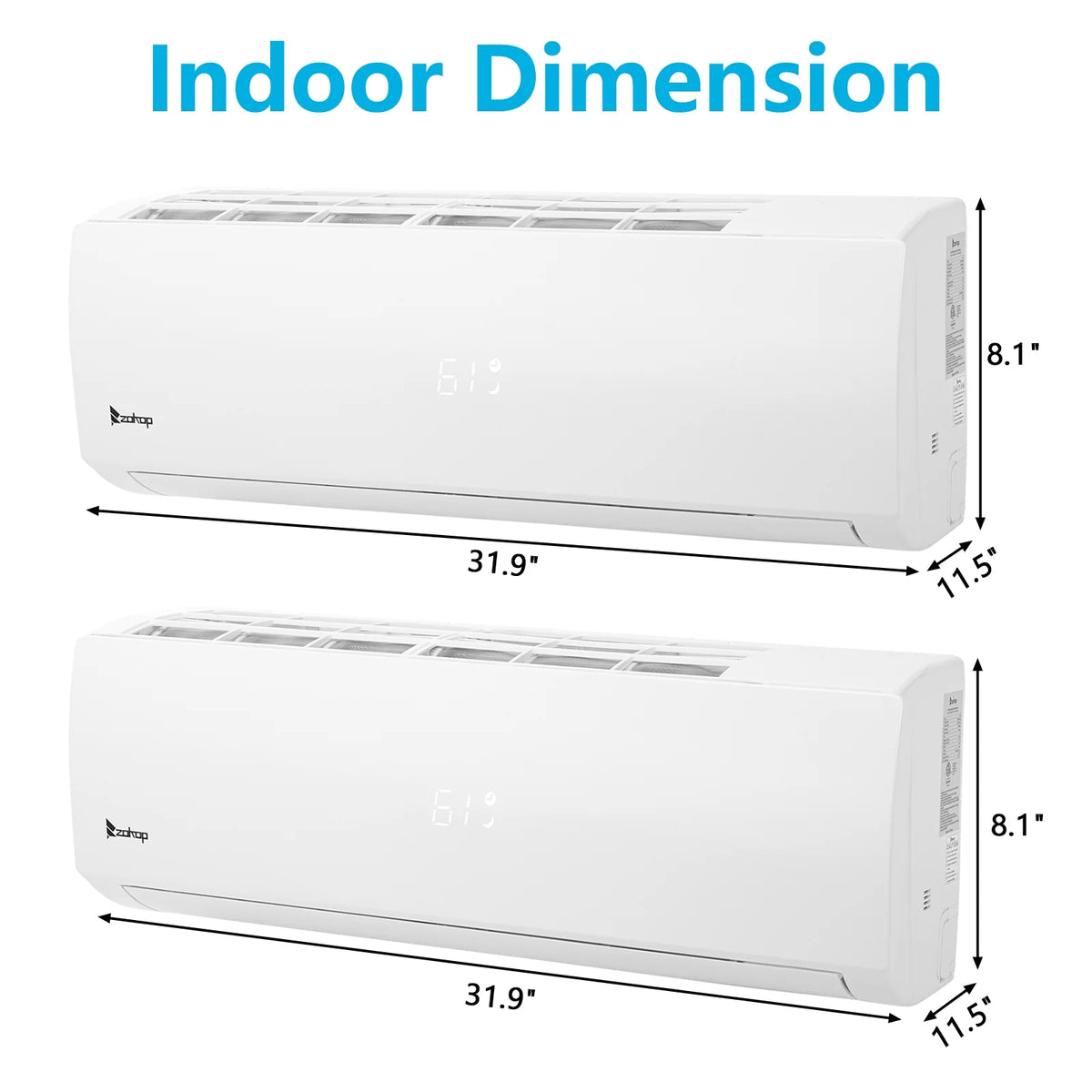 Ktaxon 2 Zone 9000 + 9000 BTU WIFI Mini Split AC/Heating System, 19 SEER2 Dual Zone 18000 BTU Ductless Split Air Conditioner with Pre-Charged Condenser, Heat Pump & 25Ft Installation Kit, 208-230V