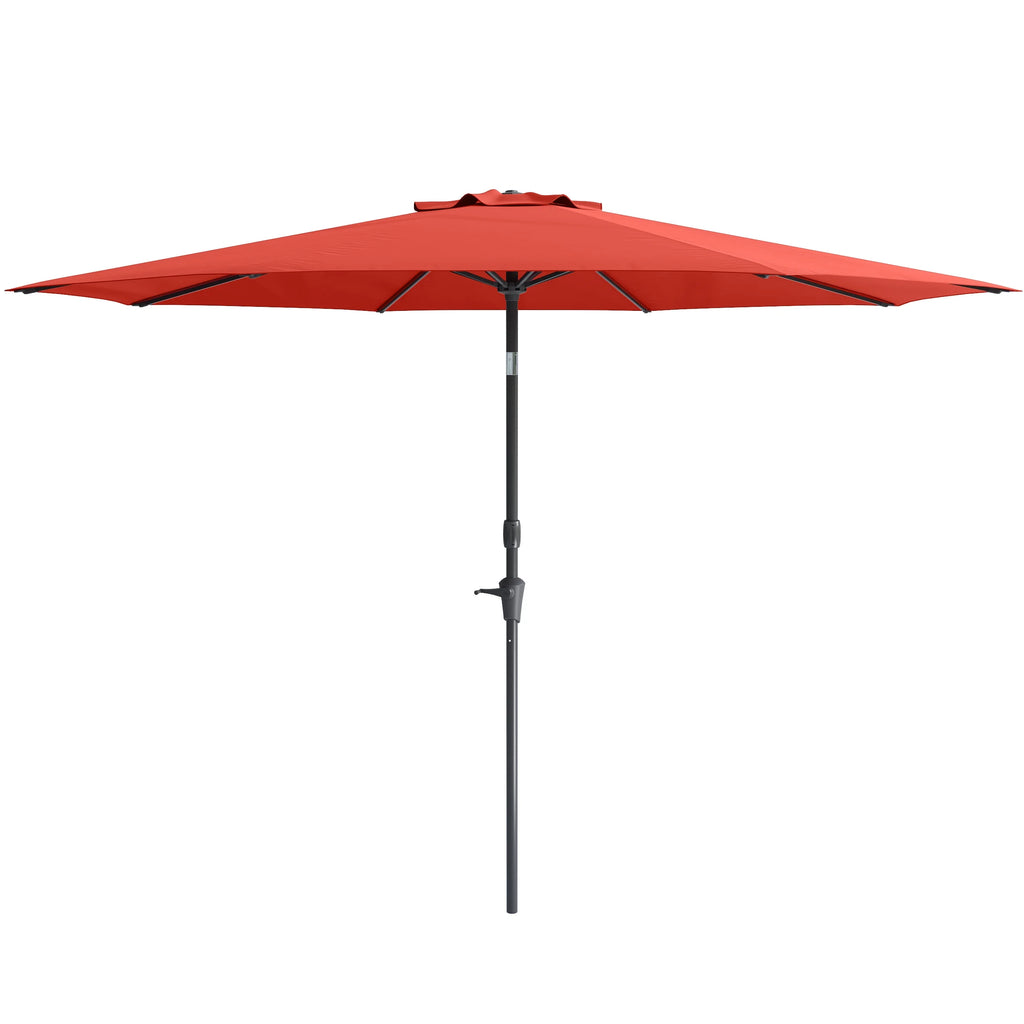 CorLiving 10 Foot Wind Resistant Patio Umbrella, Outdoor Parasol with Crank Tilt, Round Market Umbrella for Patio, Umbrella with Crank, Tilt Umbrella, Outdoor Umbrella, Turquoise