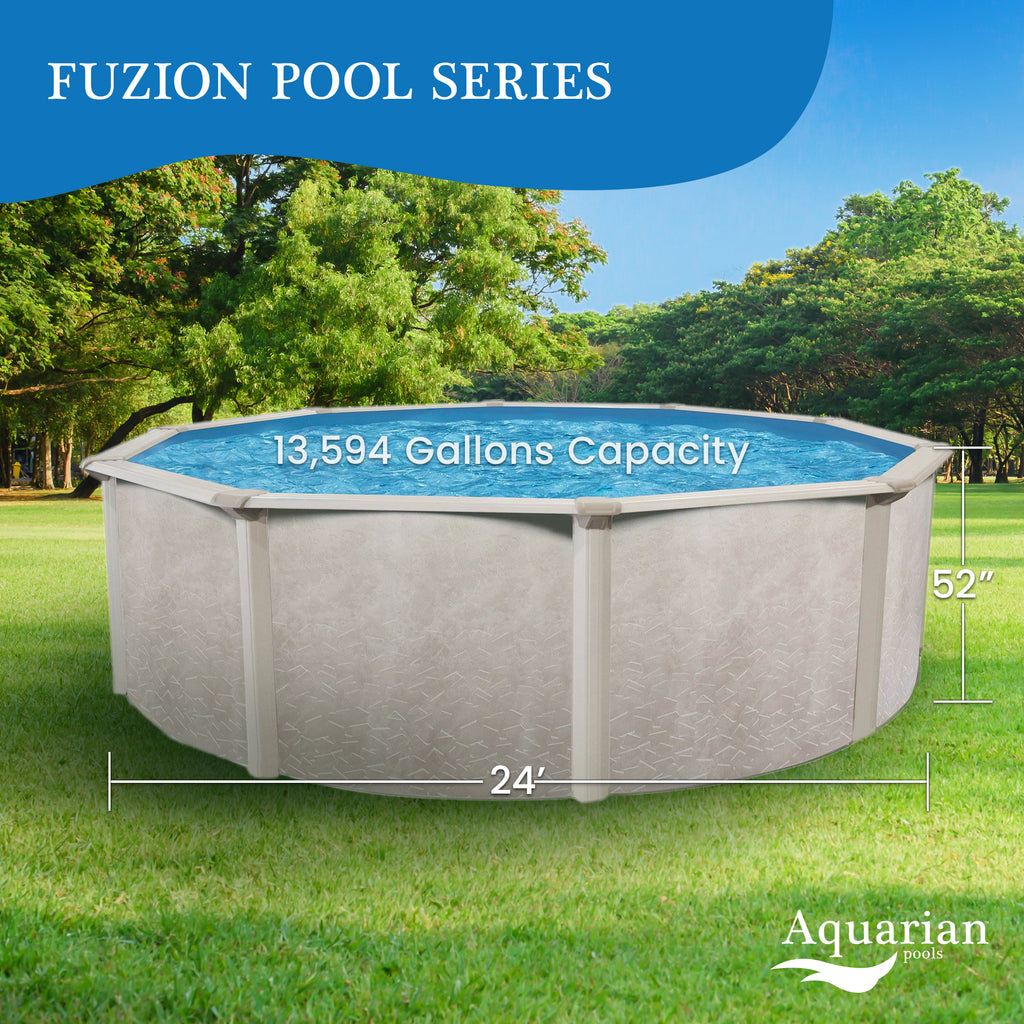 Aquarian Pools Fuzion Series 24' x 52" Round Above Ground Swimming Pool