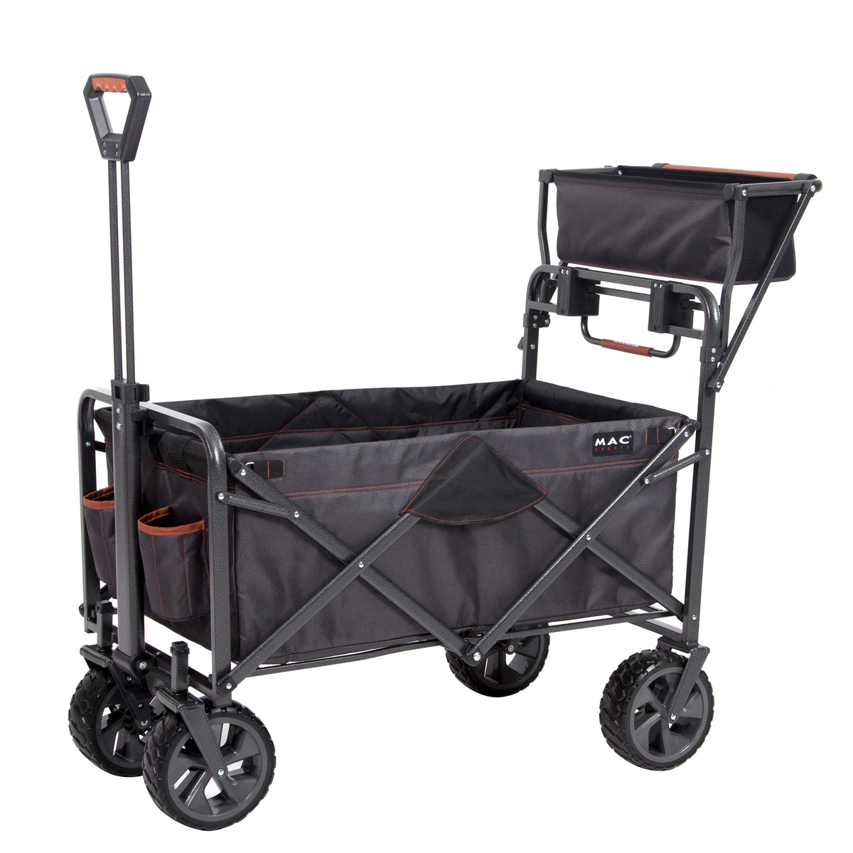 Mac Sports Deluxe Push Pull Folding Wagon with Brakes